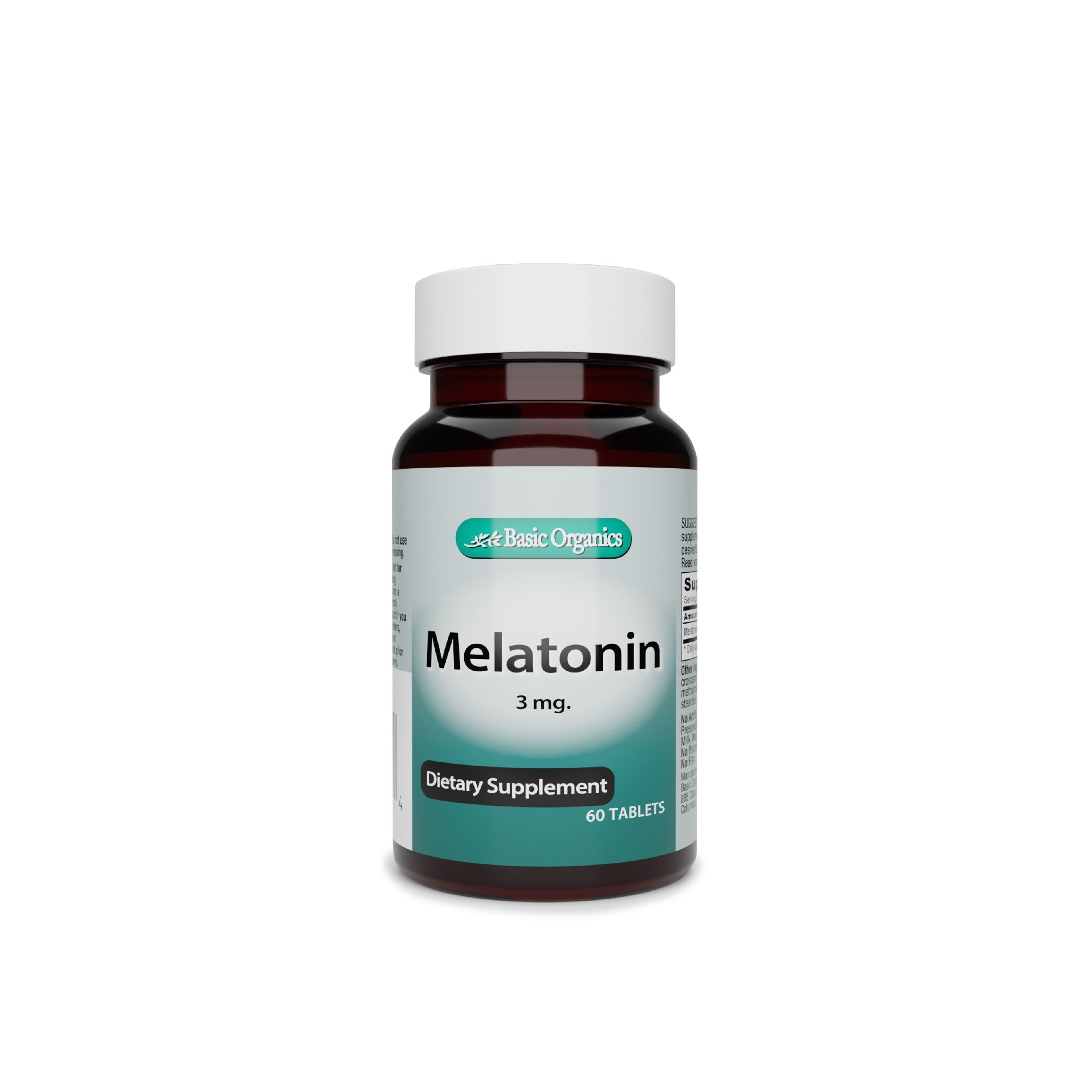 Basic Organics Melatonin, 3 mg., 60 Tablets