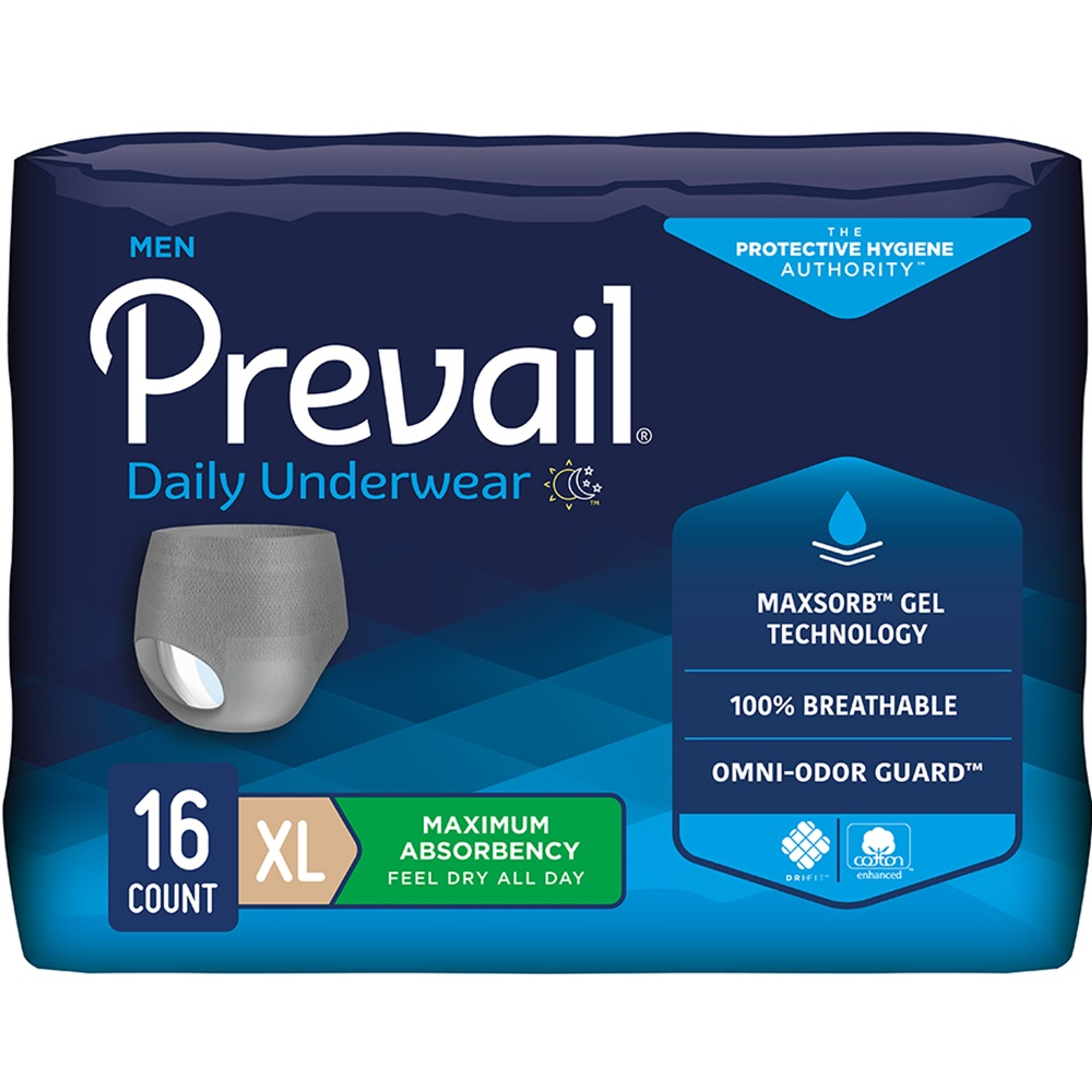 Prevail Daily Adult Incontinence Pull-Up Underwear for Men, Maximum Absorbency