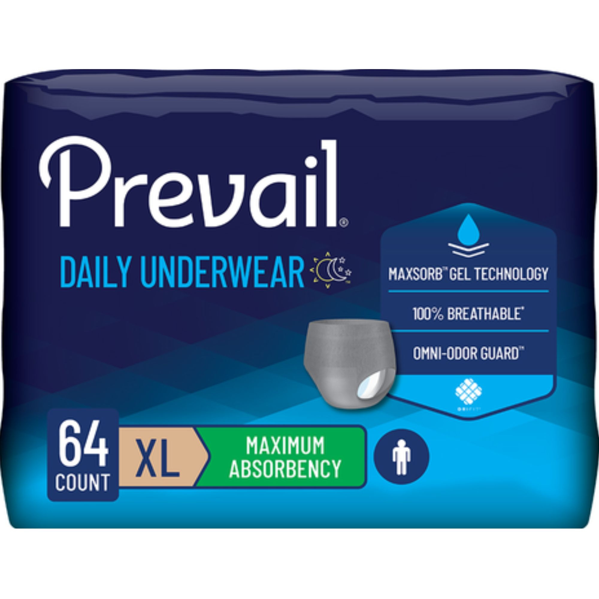 Prevail Daily Adult Incontinence Pull-Up Underwear for Men, Maximum Absorbency