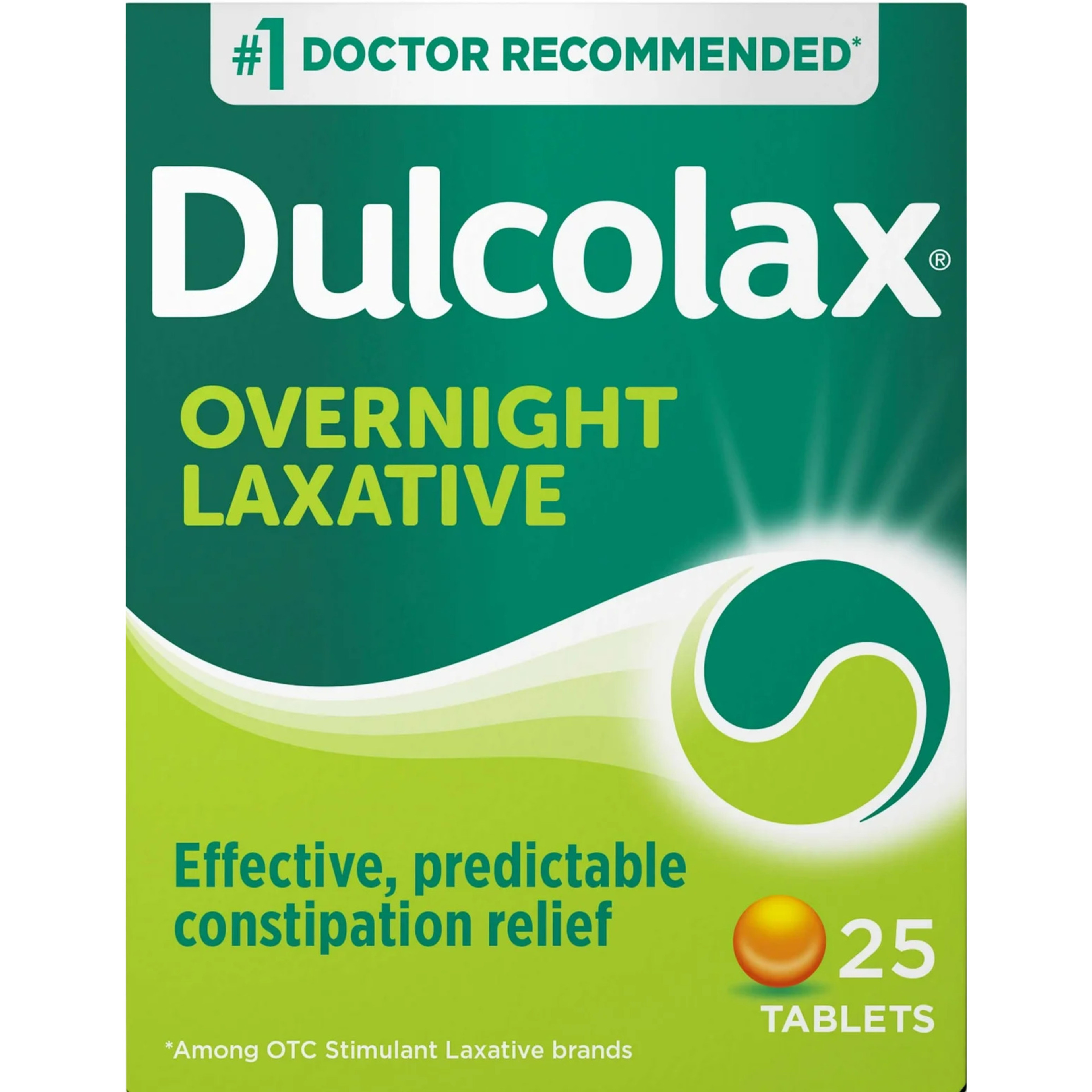 Dulcolax Laxative Tablets Overnight Relief, 5 mg.
