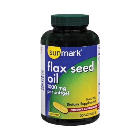 sunmark Flax Seed Oil Dietary Supplement, 1000 mg, 100 Softgels