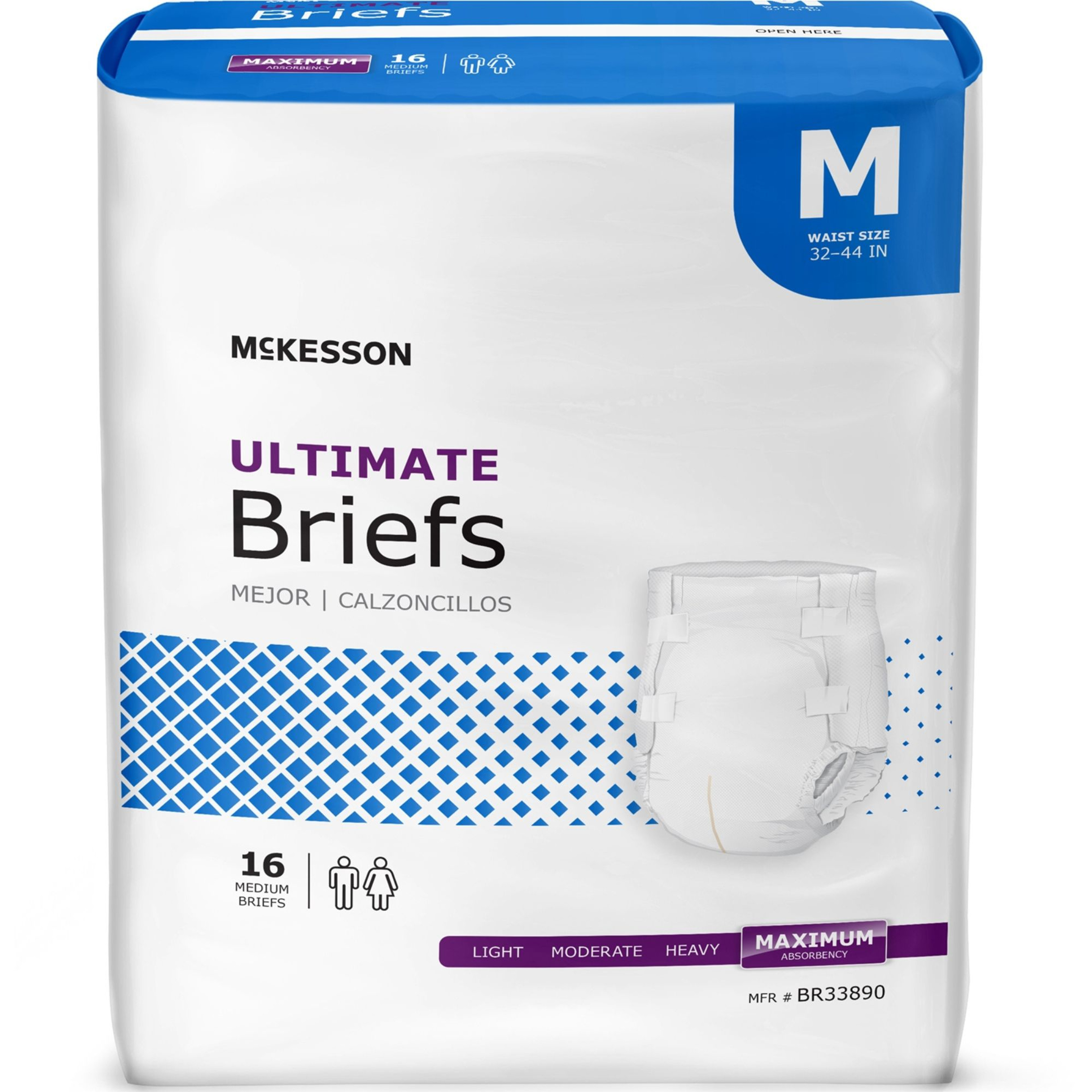 McKesson Ultimate Brief Adult Diapers with Tabs, Maximum Absorbency