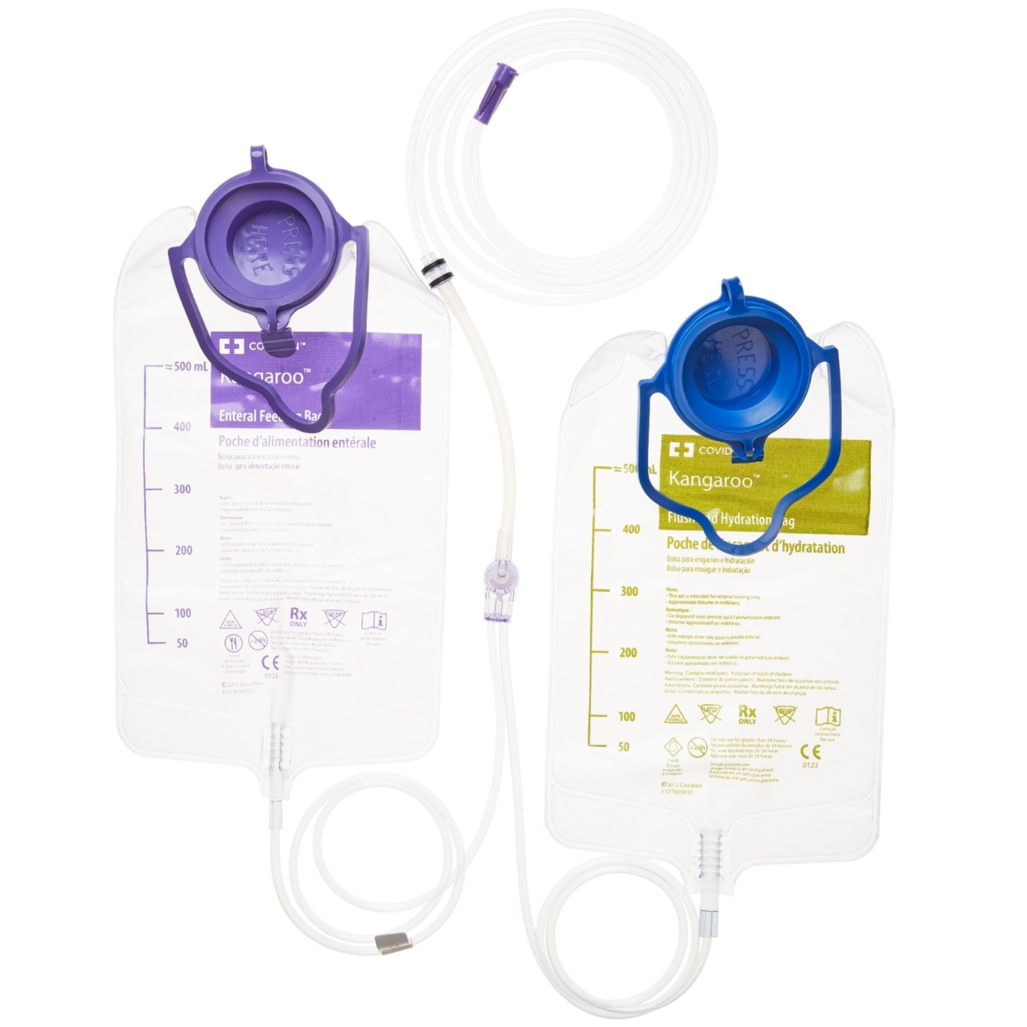 Cardinal Kangaroo ePump Enteral Feeding Set, 500mL Flush Set