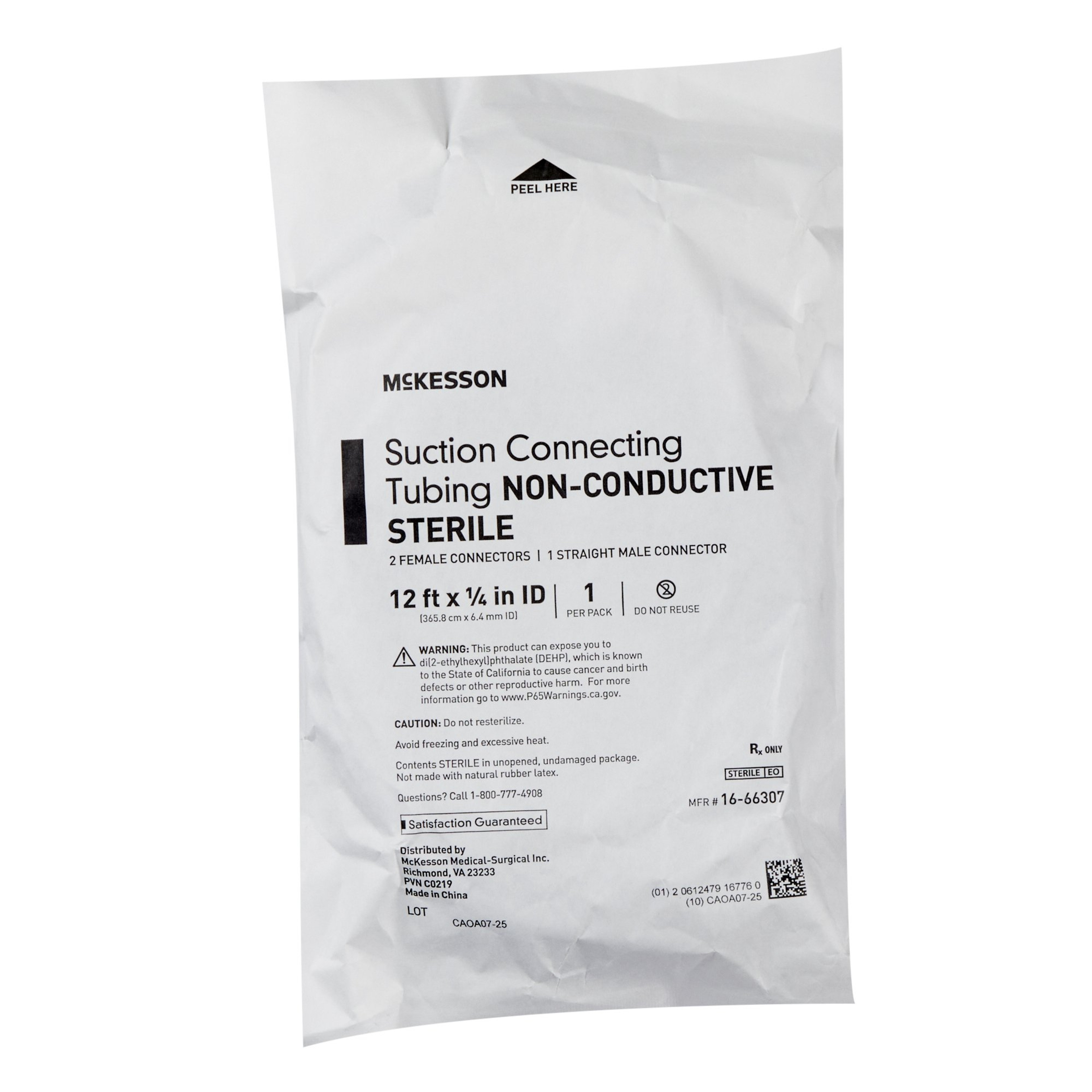 McKesson Suction Connecting Tube, Non-Conductive, 0.25" ID
