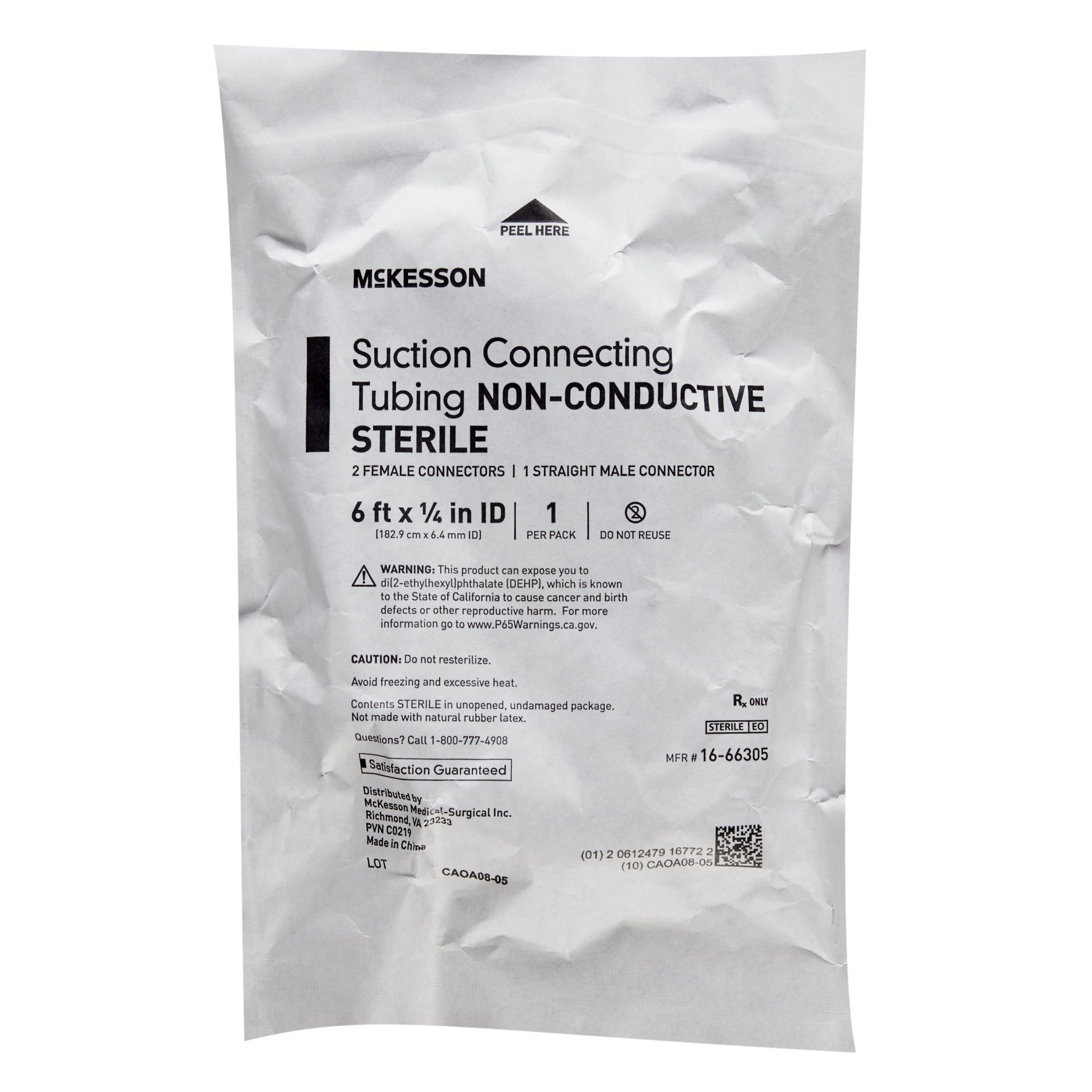 McKesson Suction Connecting Tube, Non-Conductive, 0.25" ID