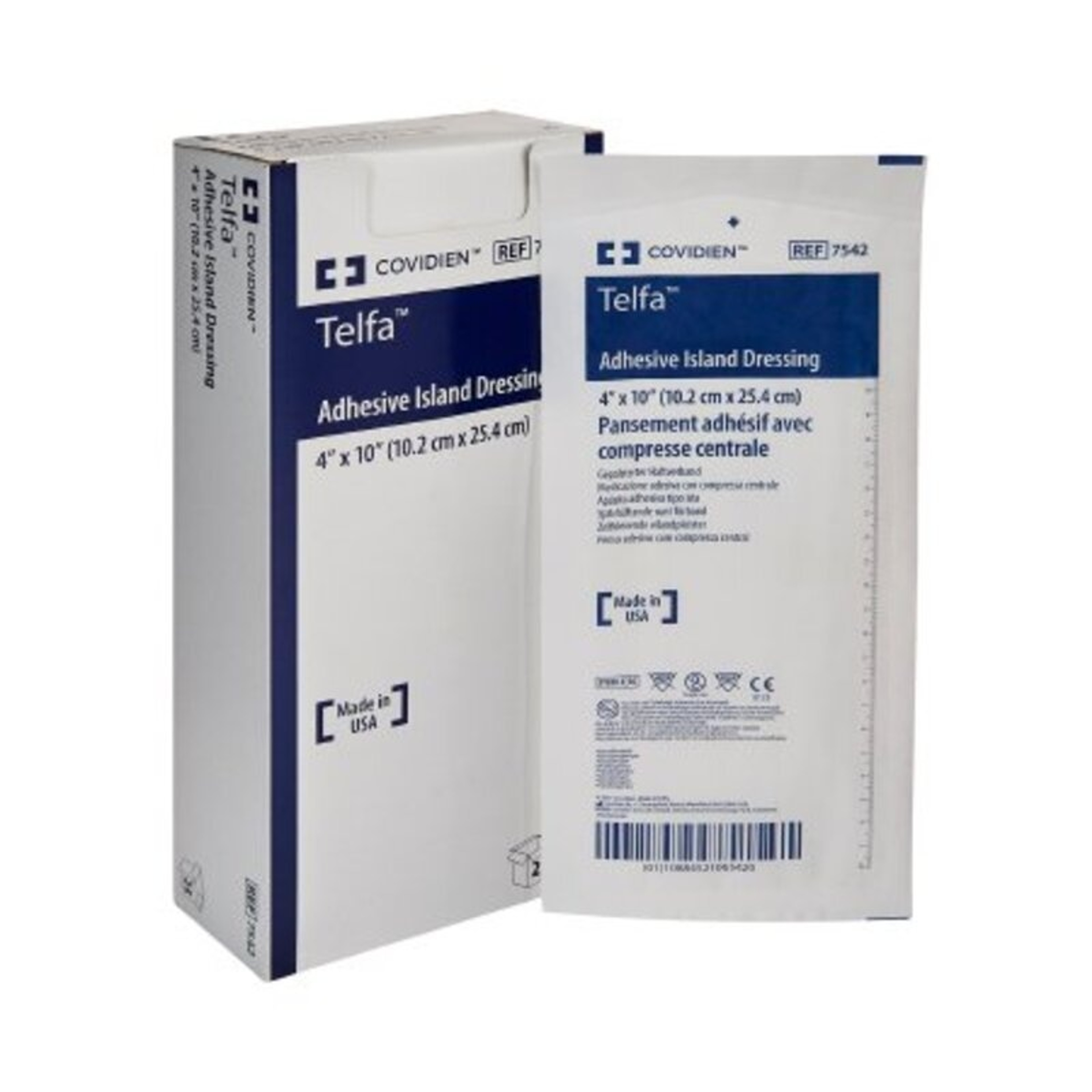 Cardinal Telfa Adhesive Island Dressing,  4 X 10"