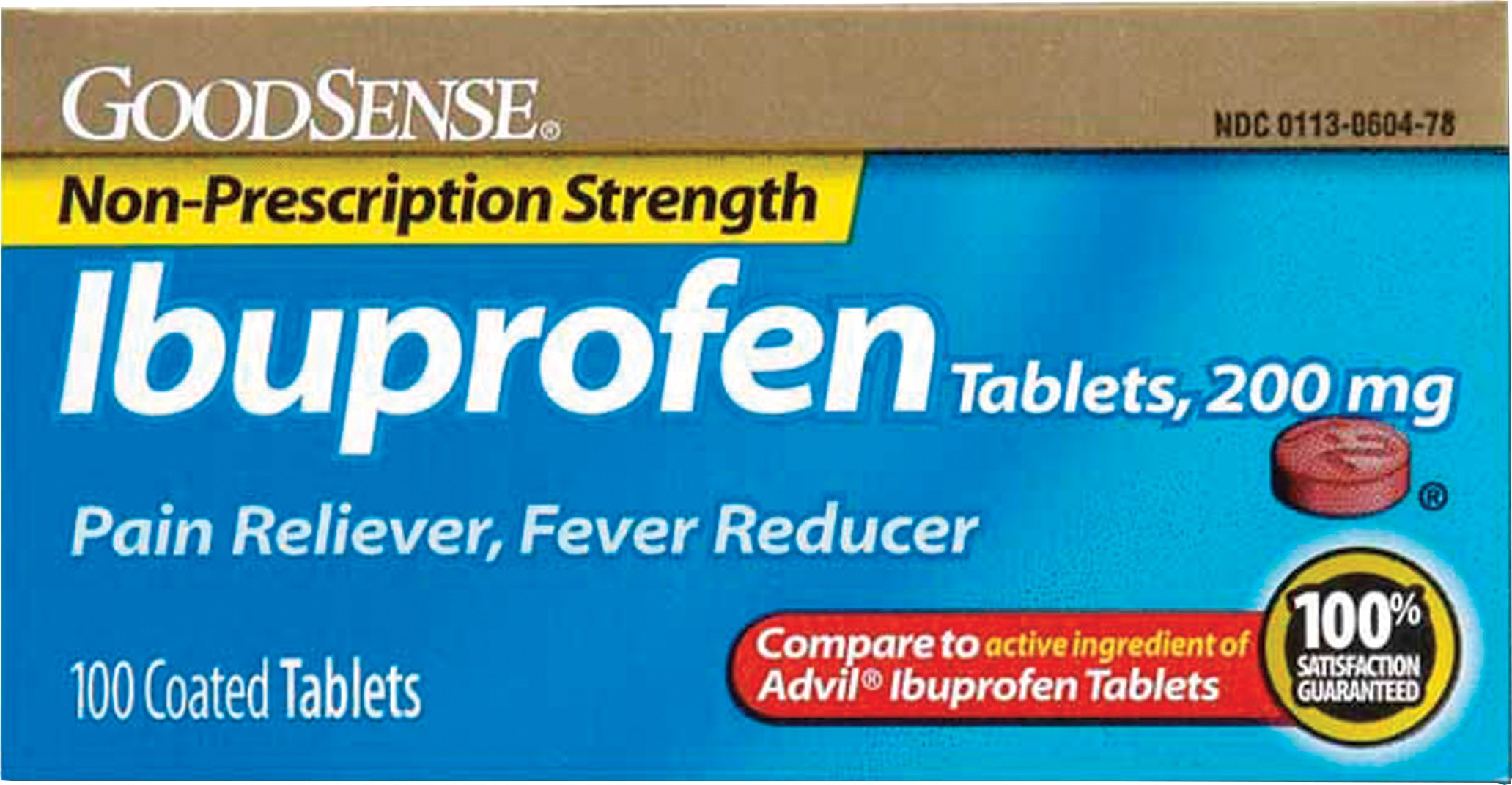 GoodSense Non-Prescription Strength Ibuprofen, 200mg, 100 Tablets
