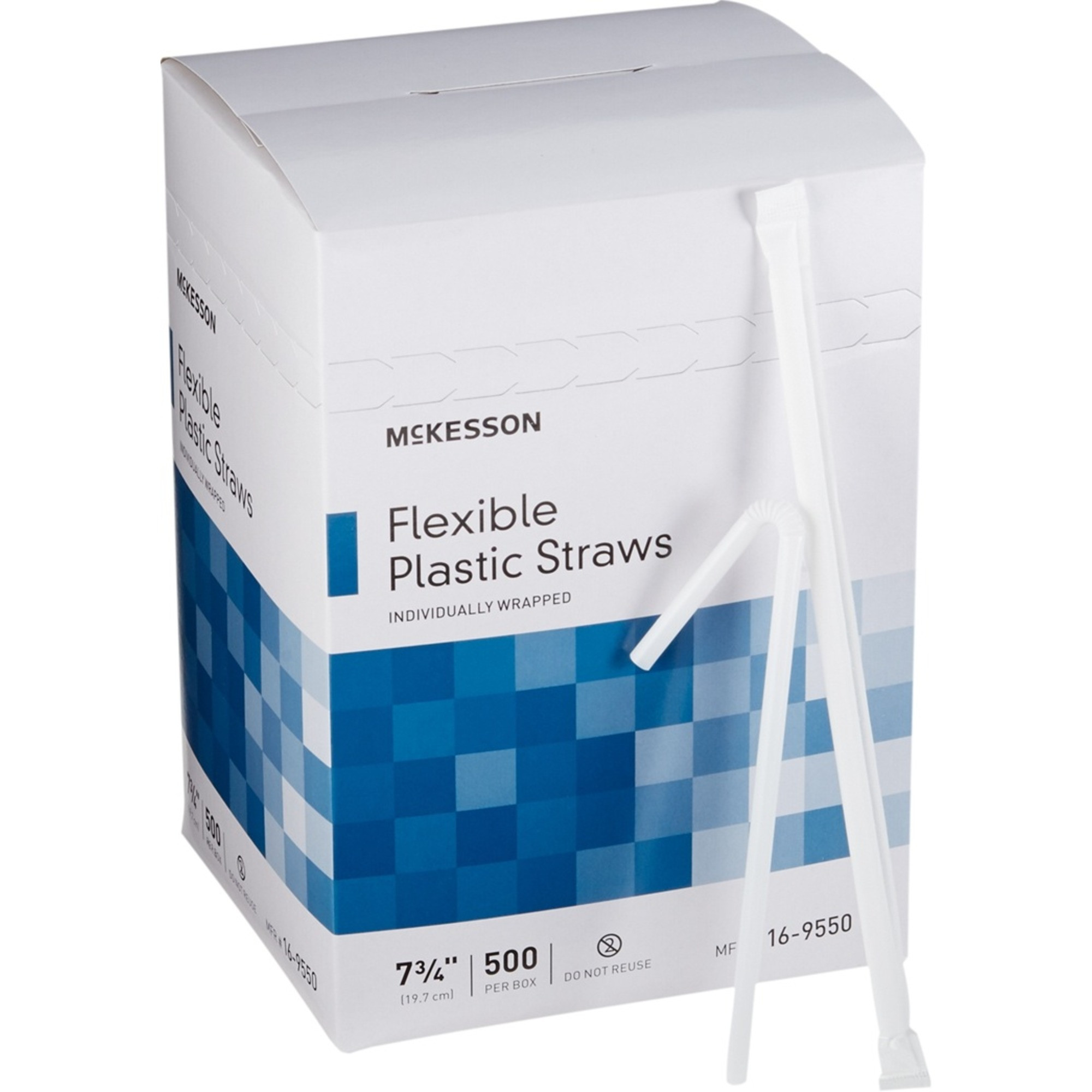 McKesson Flexible Drinking Straws, White