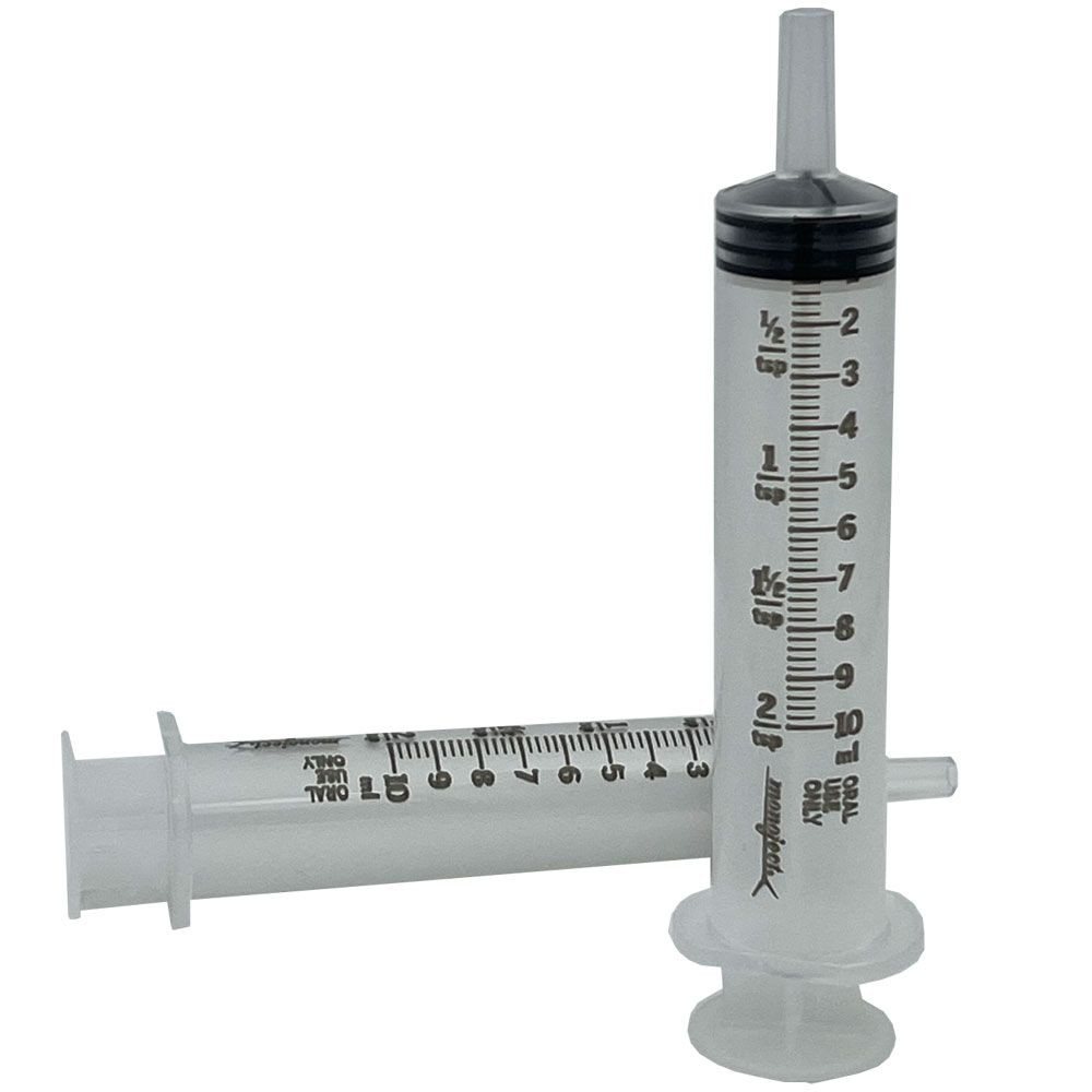 Monoject Oral Medication Syringe, Separate Ribbed Tip Caps