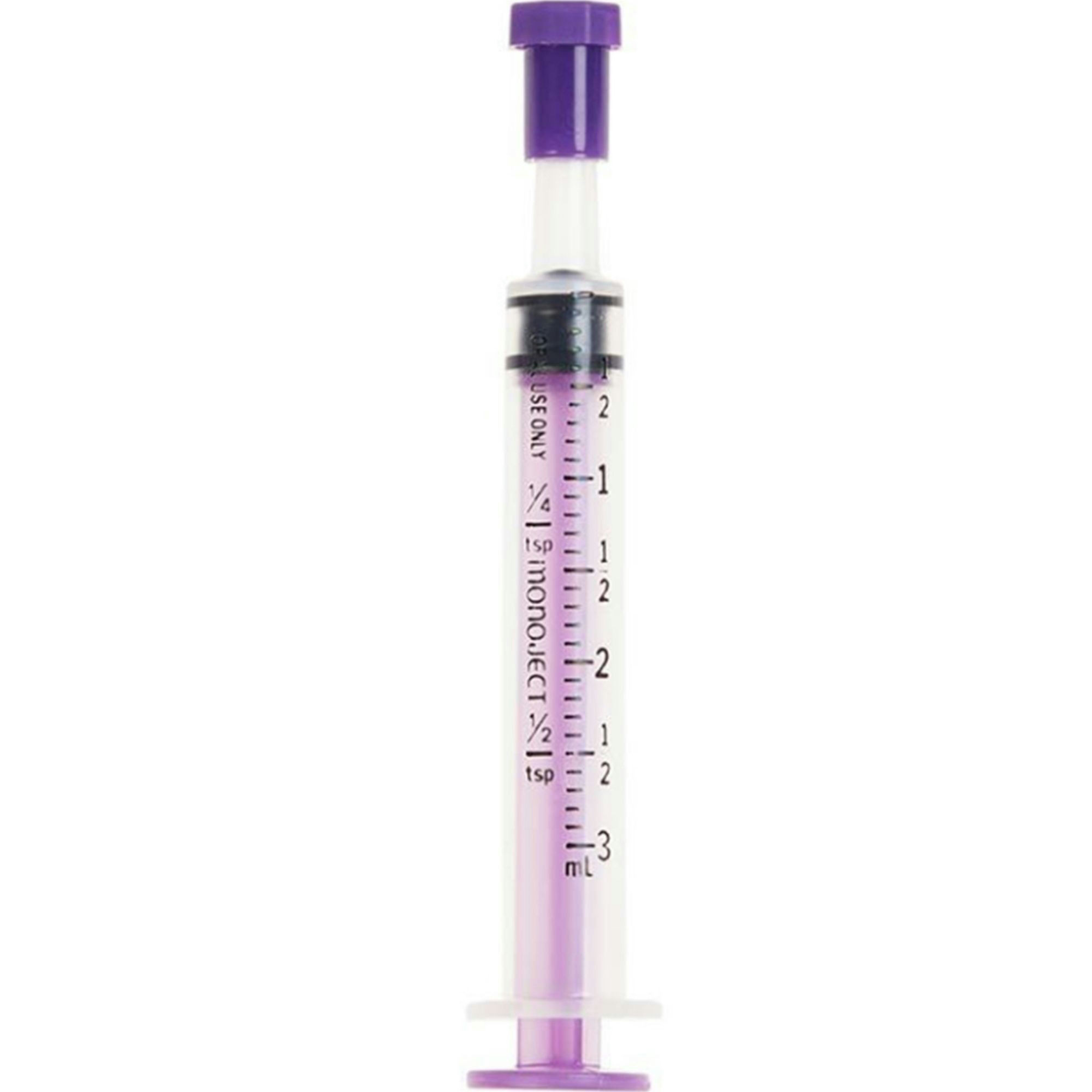 Monoject Oral Medication Syringe, Separate Ribbed Tip Caps