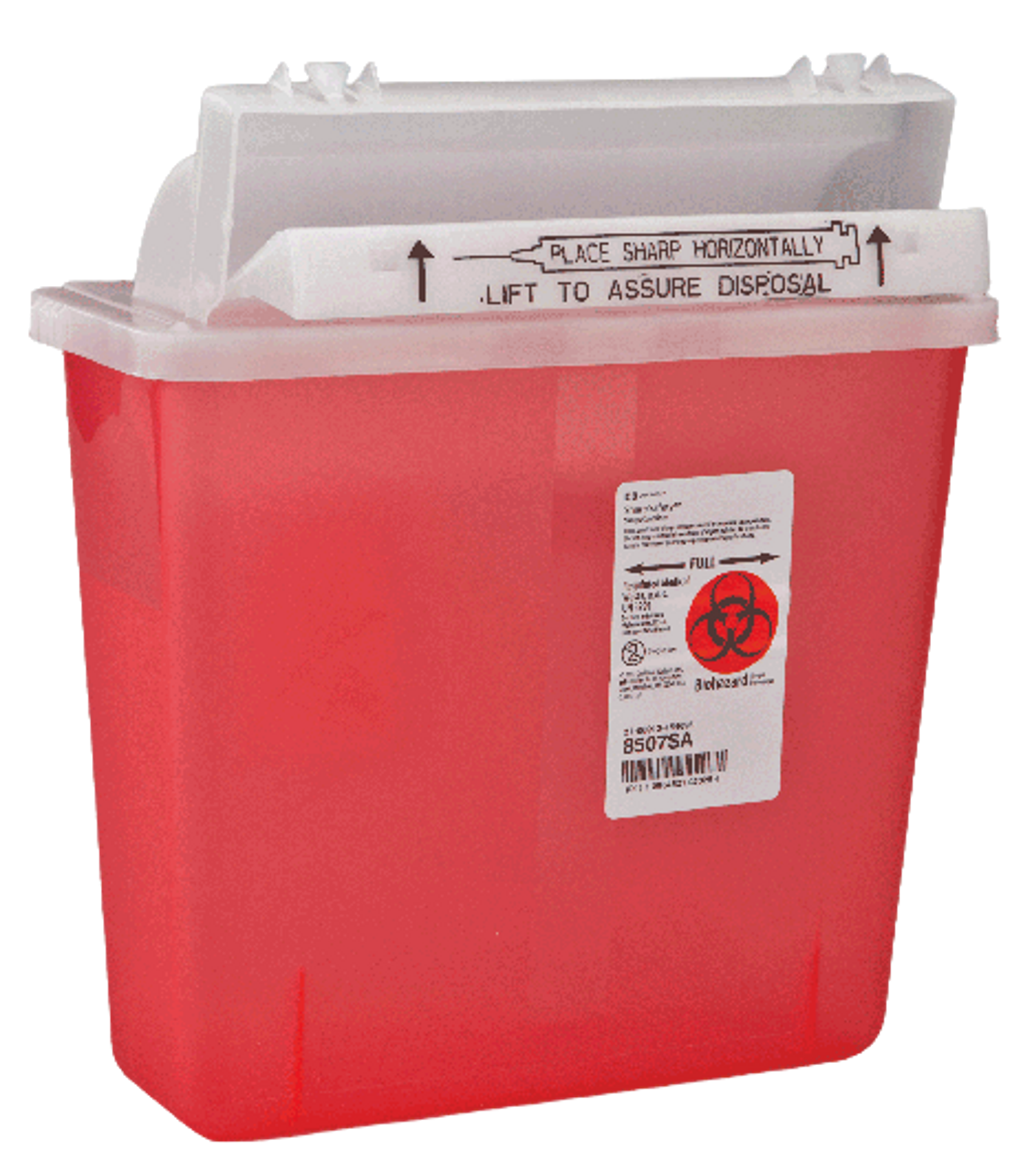Cardinal Health SharpStar In-Room Sharps Container, Counter-Balanced Lid, 5 Quart