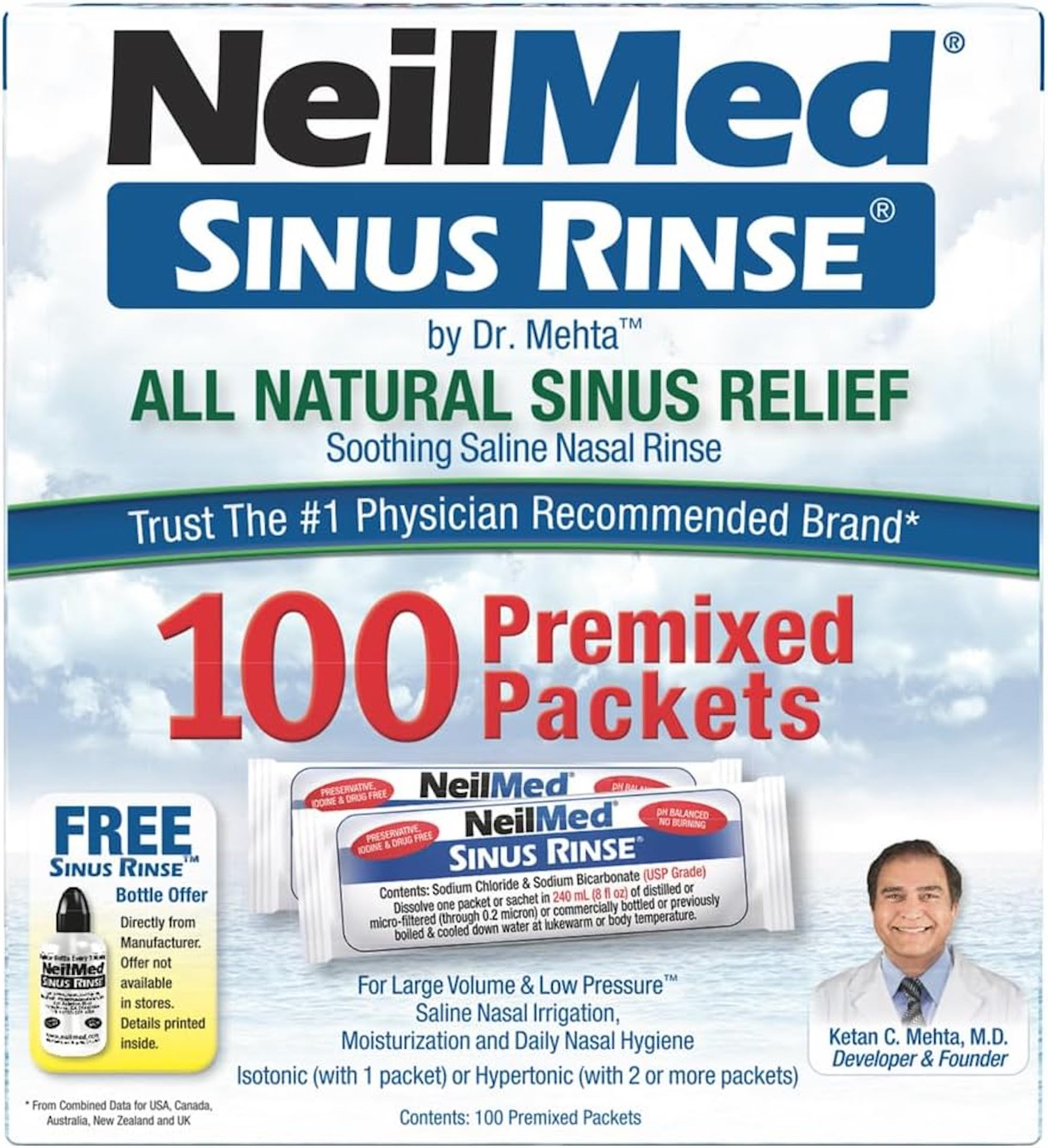 NeilMed Sinus Rinse Refill Kit