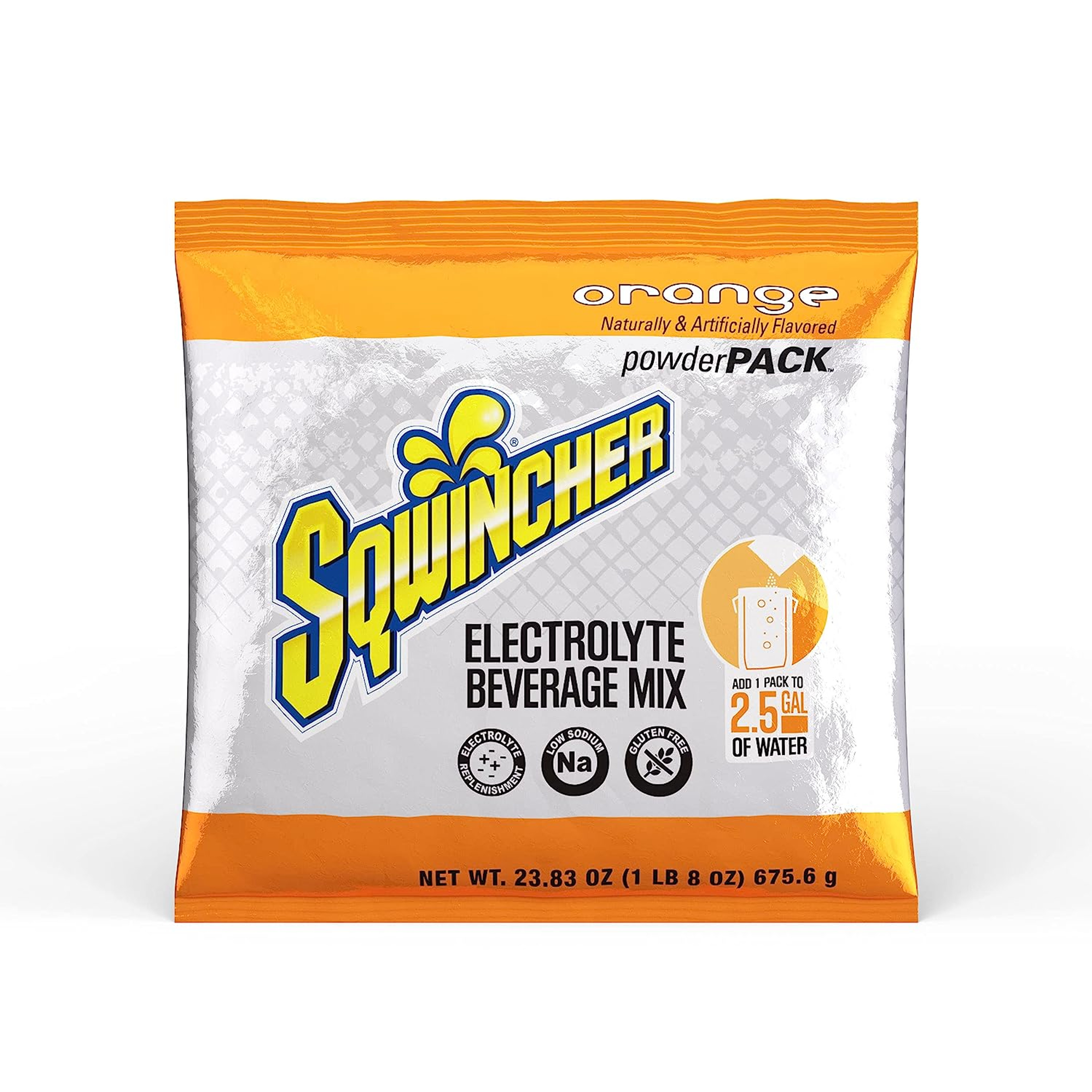 Sqwincher Powder Pack Electrolyte Replenishment Drink Mix, Orange