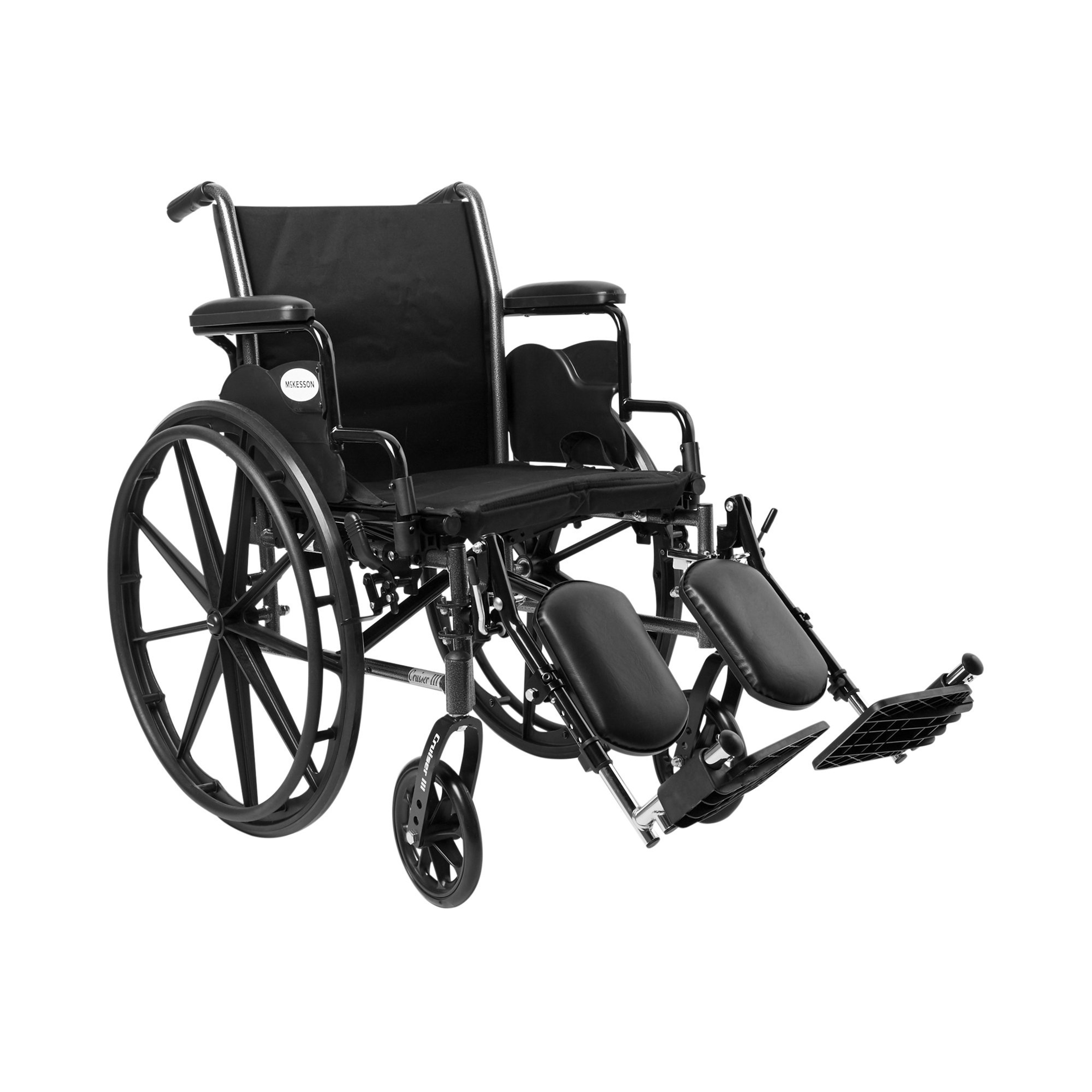 McKesson Dual Axle Wheelchair, Swing-Away Removable Padded Arm ,Elevating Legrest