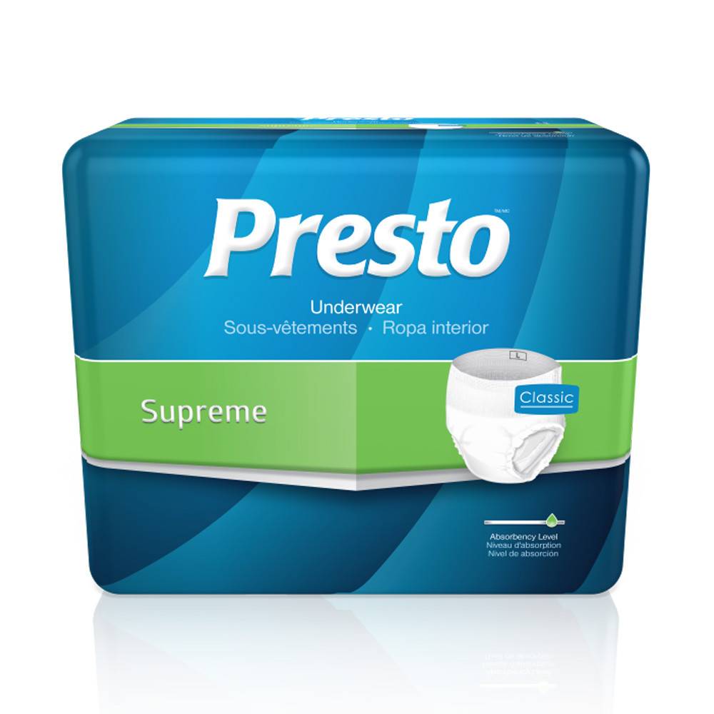 Presto Supreme Classic Protective Pull-Up Underwear, Maximum Absorbency