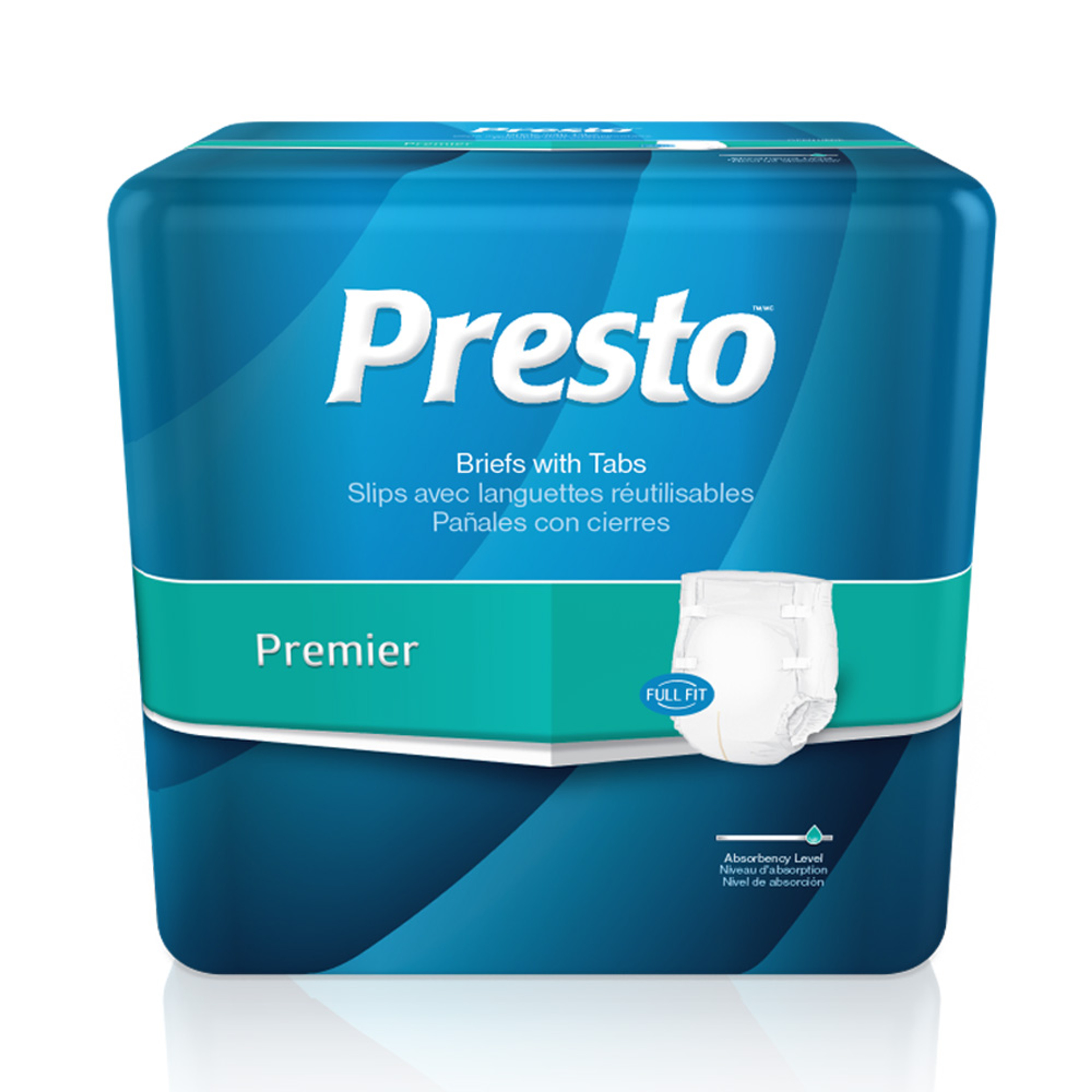 Presto Premier Briefs with Tabs, Moderate Absorbency