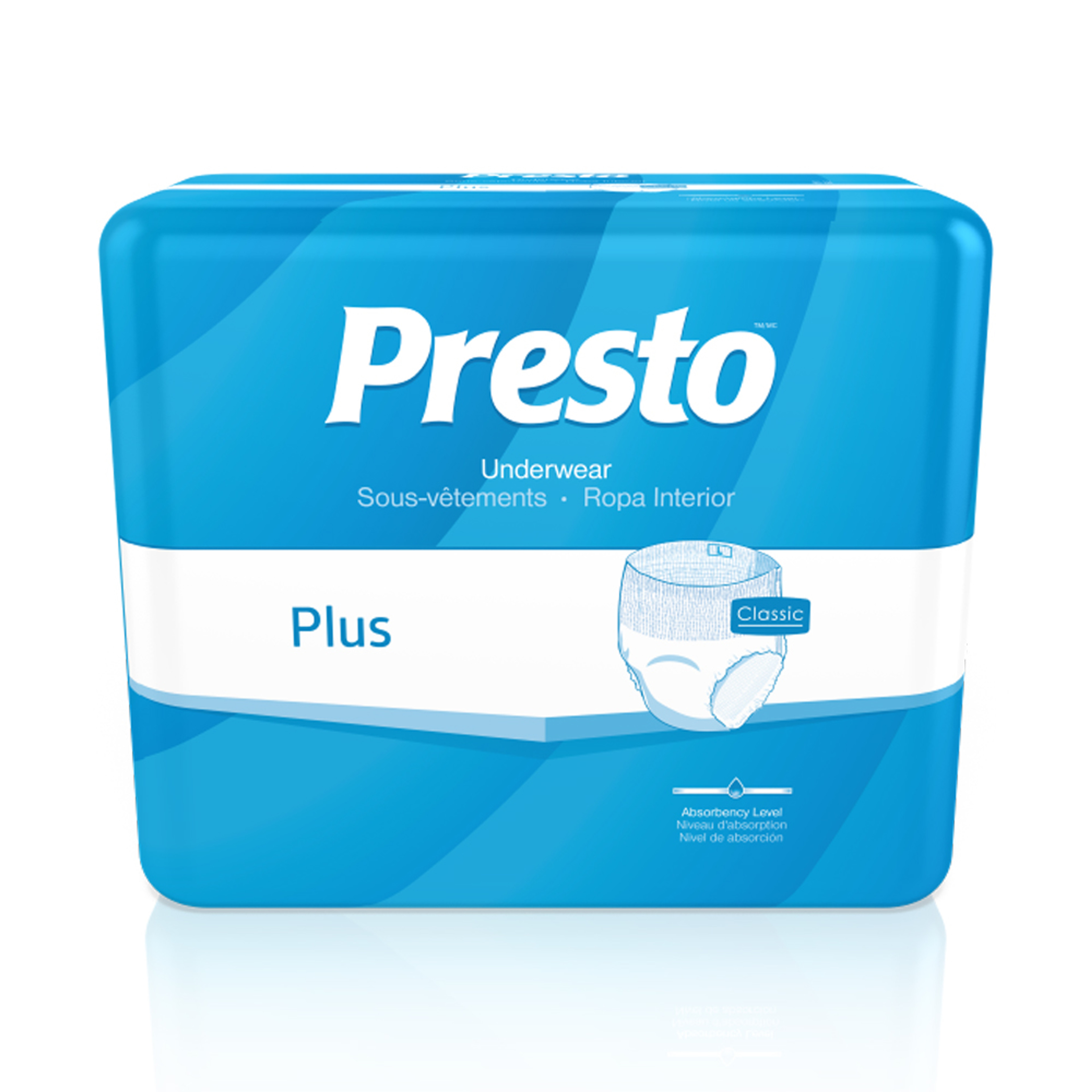 Presto Classic Underwear, Plus Absorbency