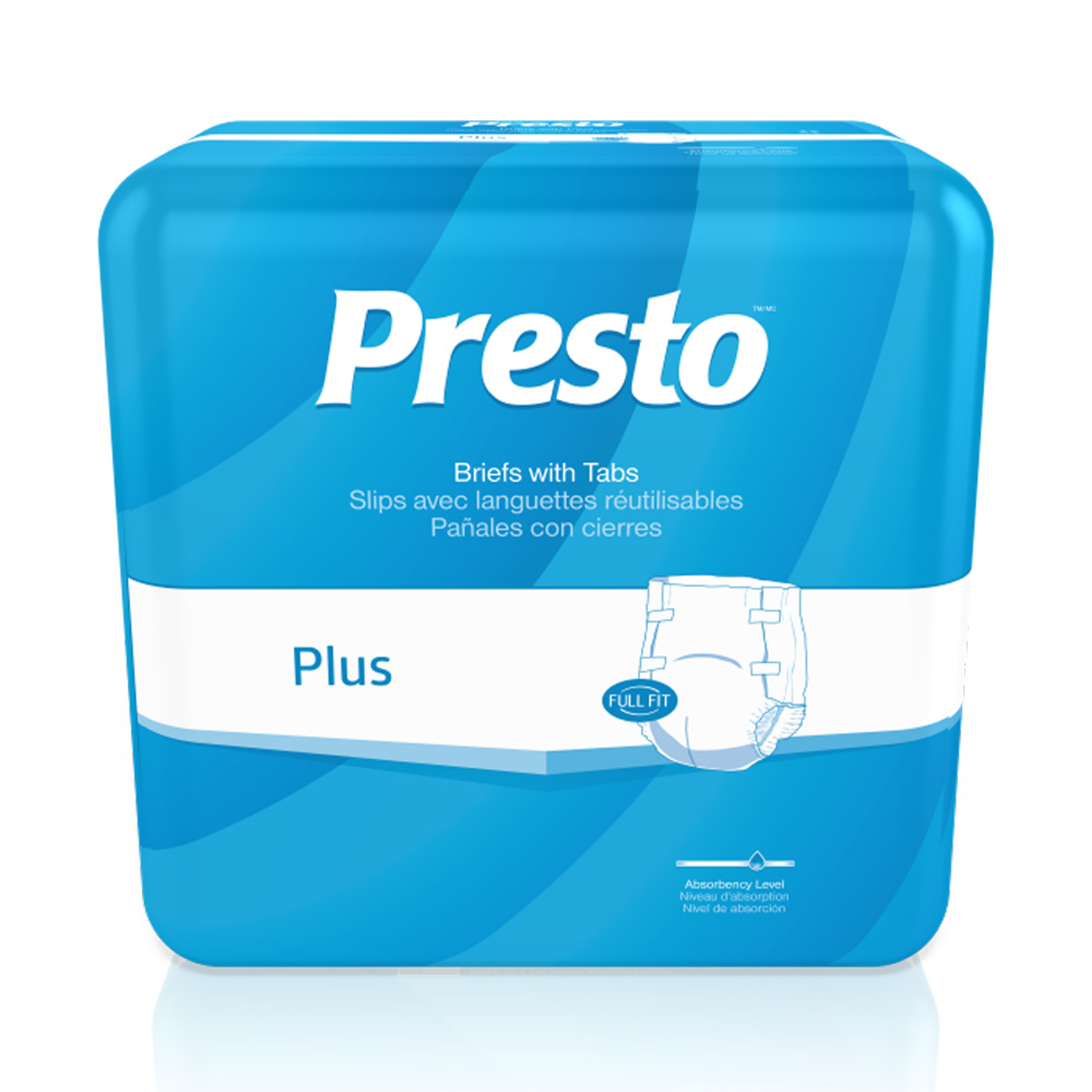 Presto Plus Full Fit Briefs, Plus Absorbency