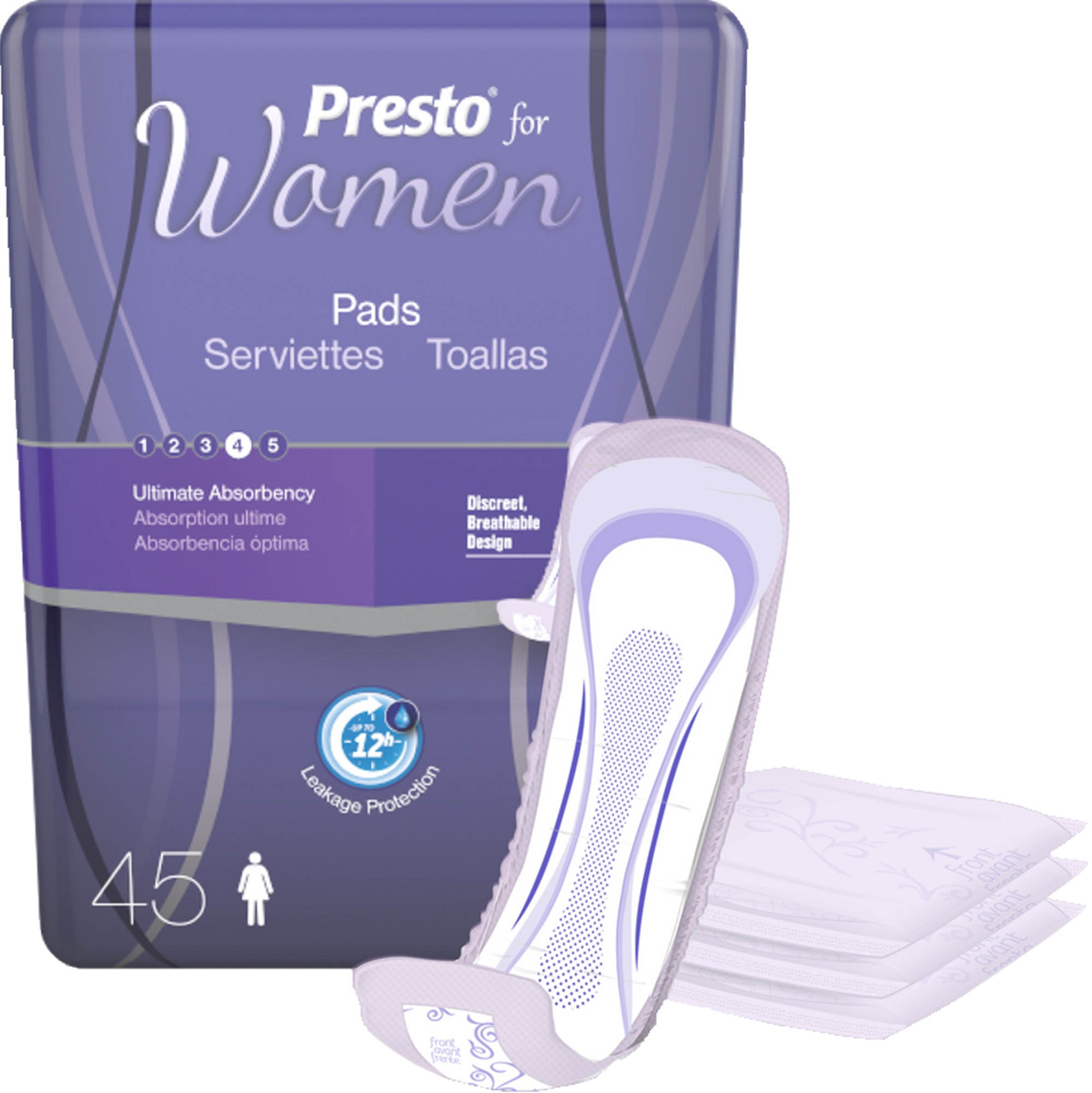 Presto Incontinence Pads for Women, Ultimate Absorbency