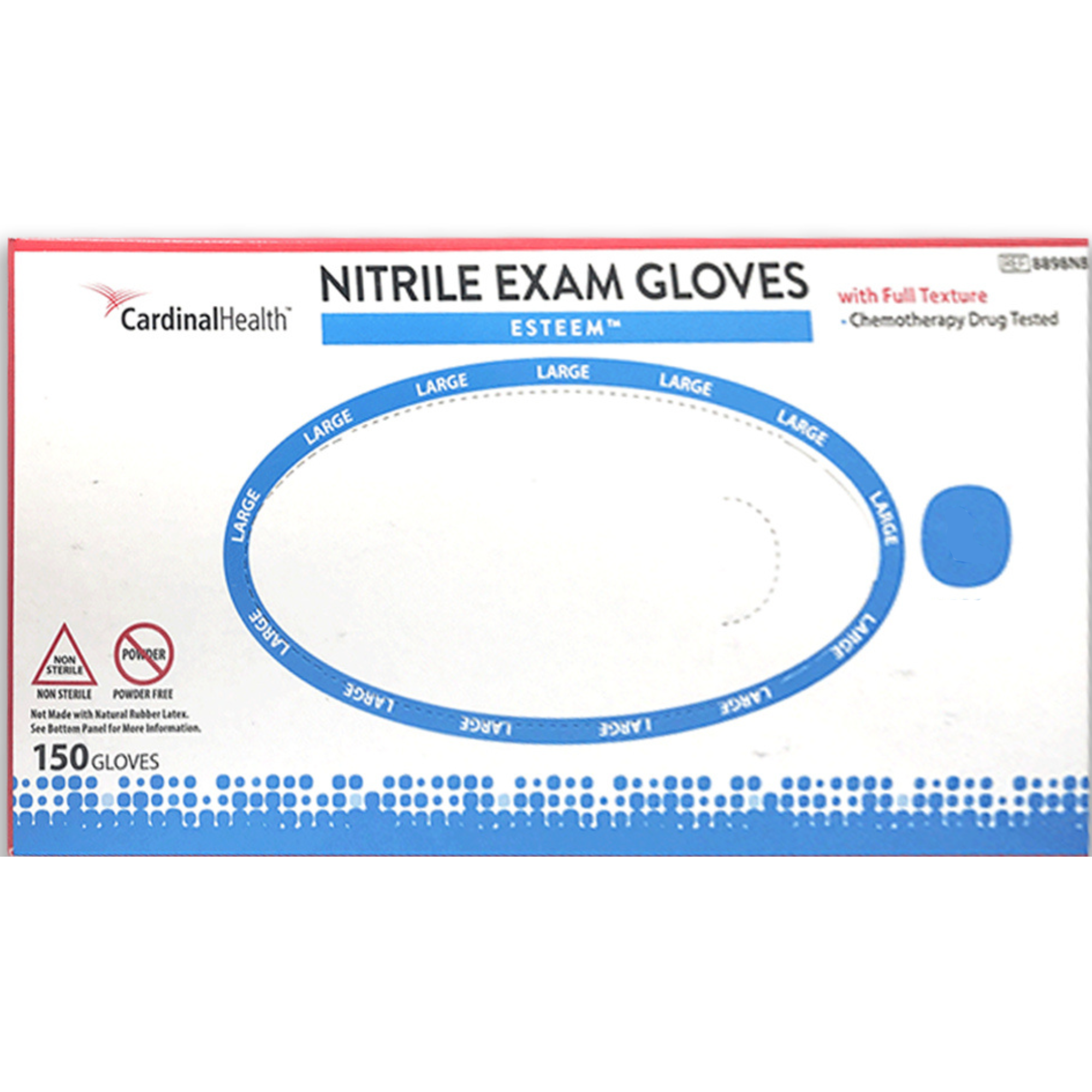 Cardinal Health Esteem Stretch Nitrile Exam Gloves, Powder-Free