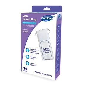 Carebag Men’s Urinal Bag with Super Absorbent Pad