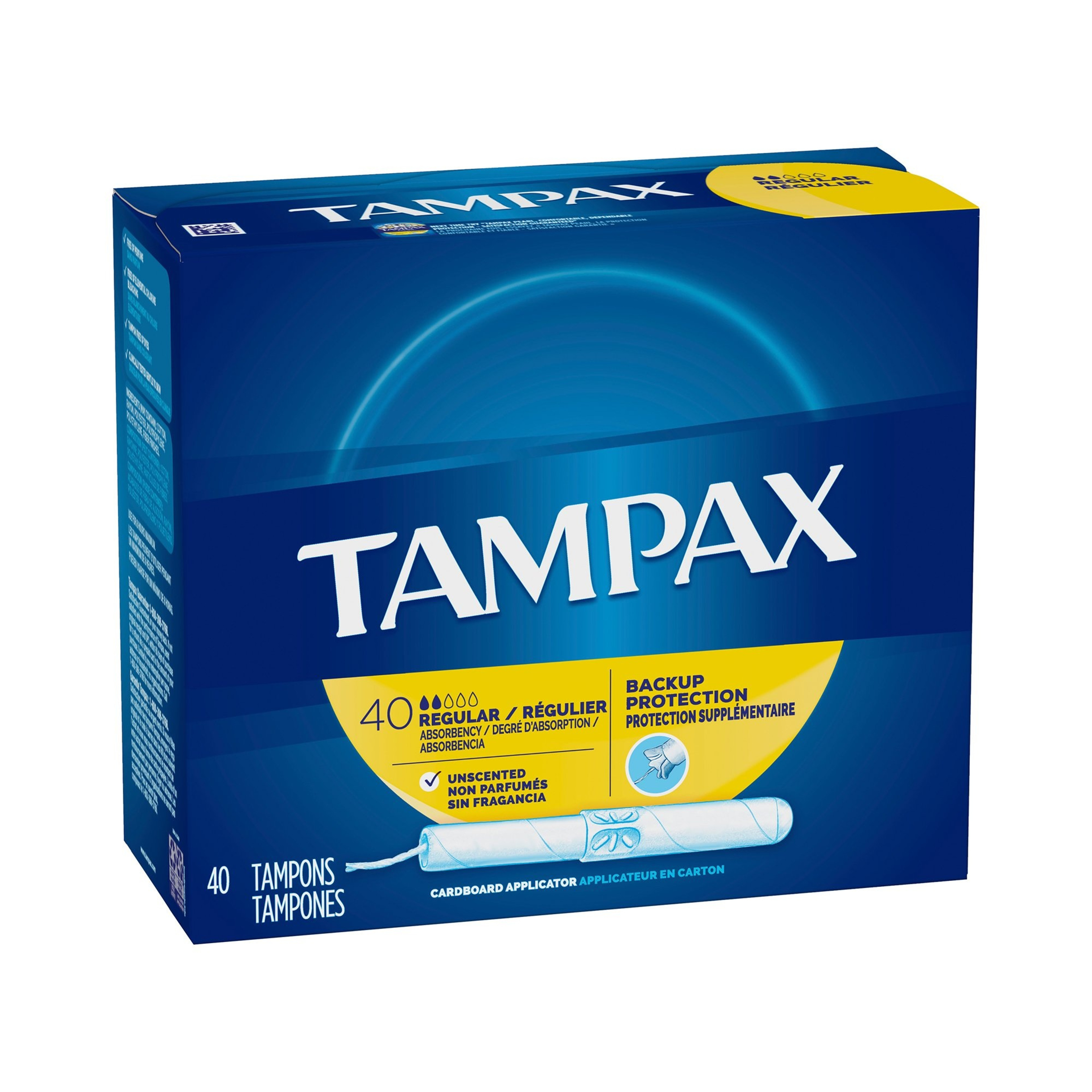 Tampax Regular Absorbency Tampons, Cardboard Applicator