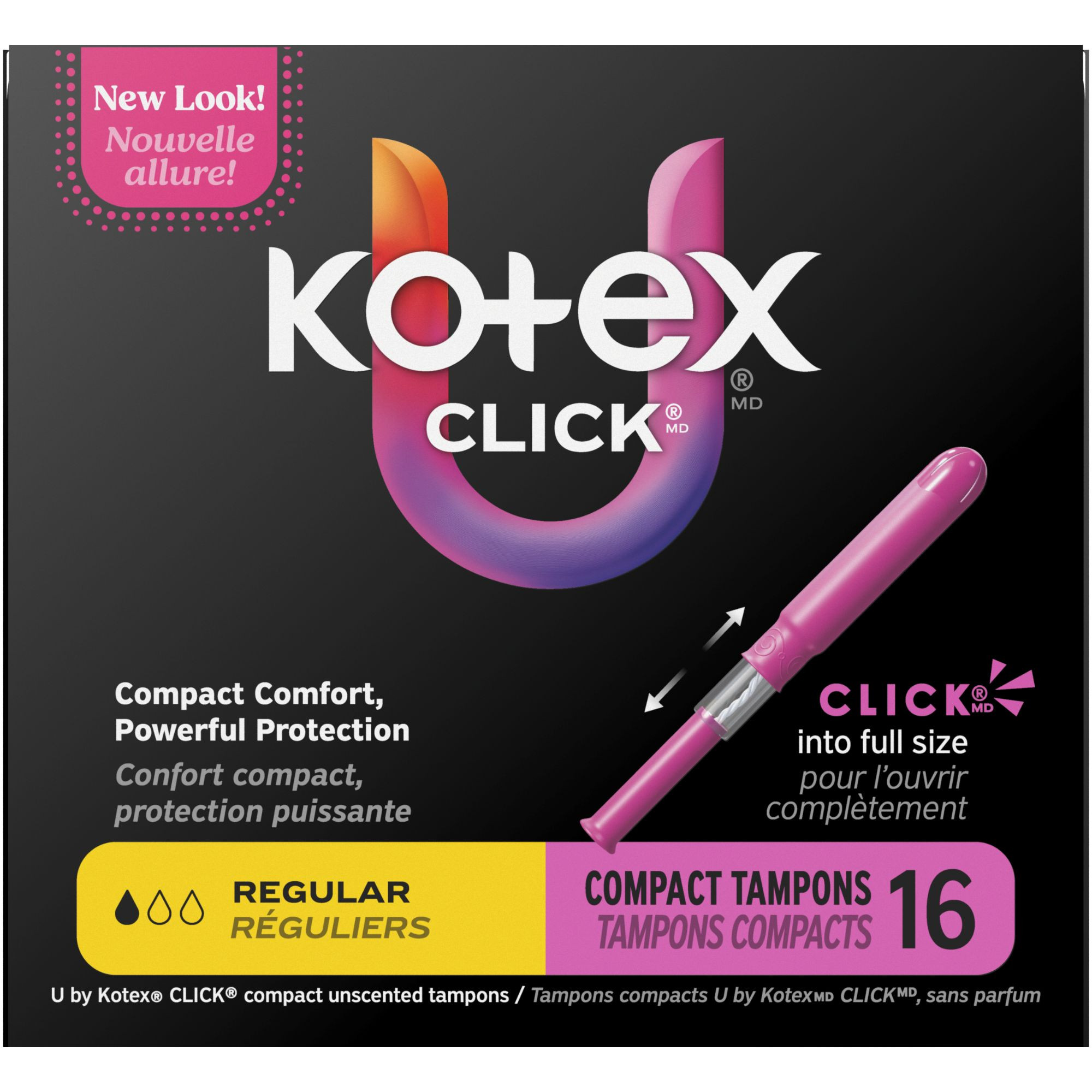 U by Kotex Click Compact Tampons, Regular Absorbency