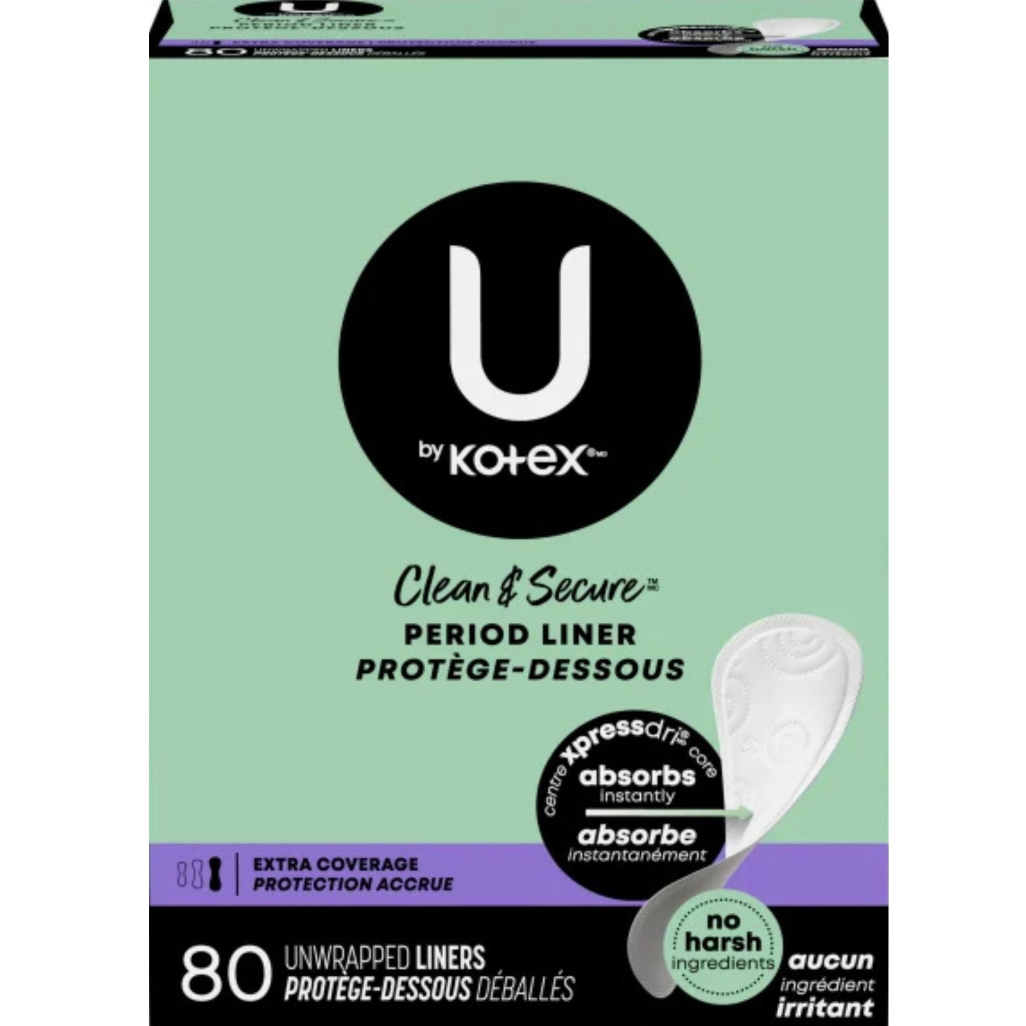 U by Kotex LightDays Plus Liners, Regular Absorbency