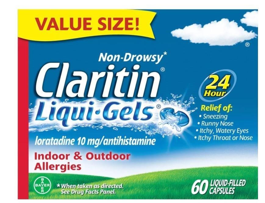 Claritin 24 Hour Non-Drowsy Allergy Relief Liqui-Gels, 60 Tablets
