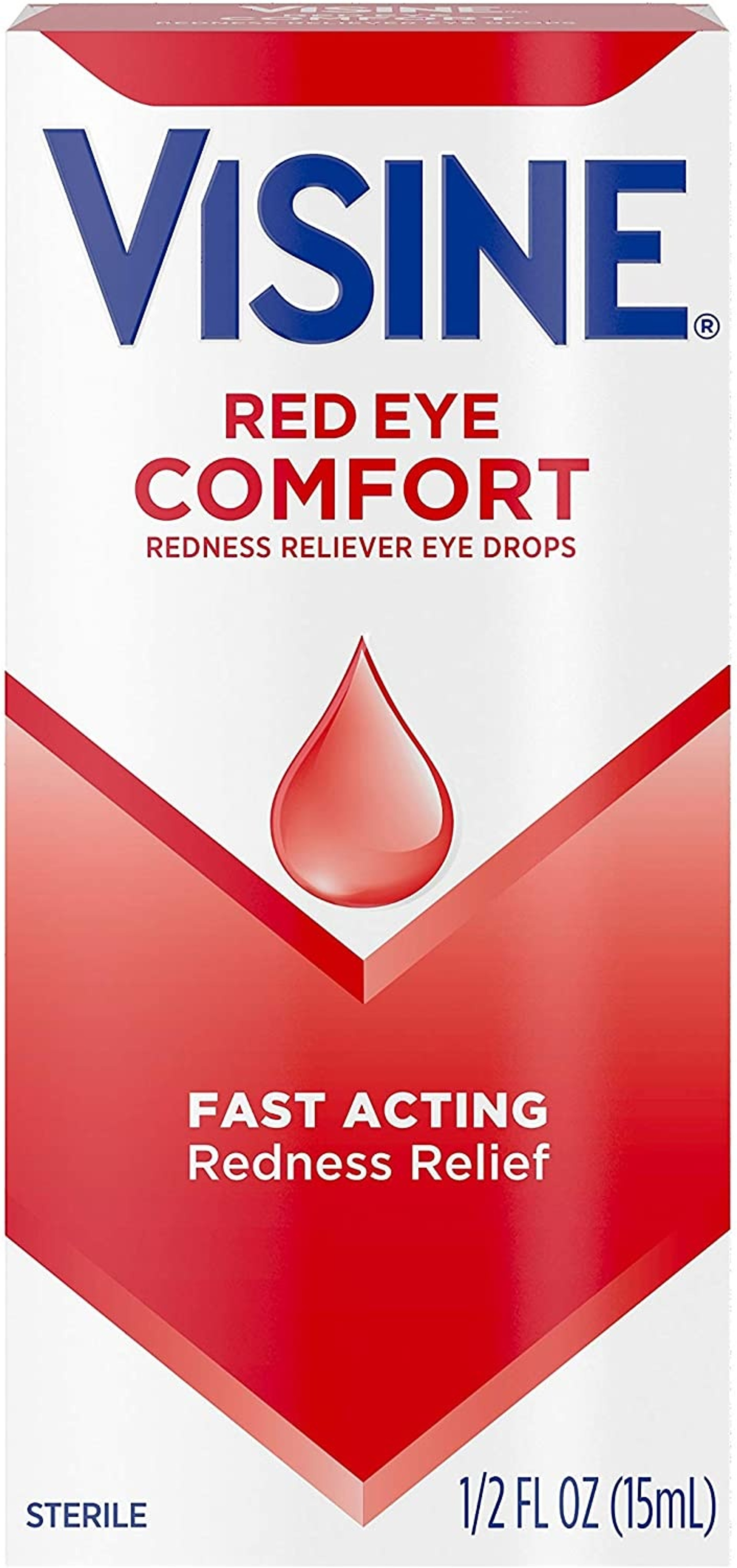 Visine Red Eye Comfort Redness Reliever Eye Drops, 0.5 oz.