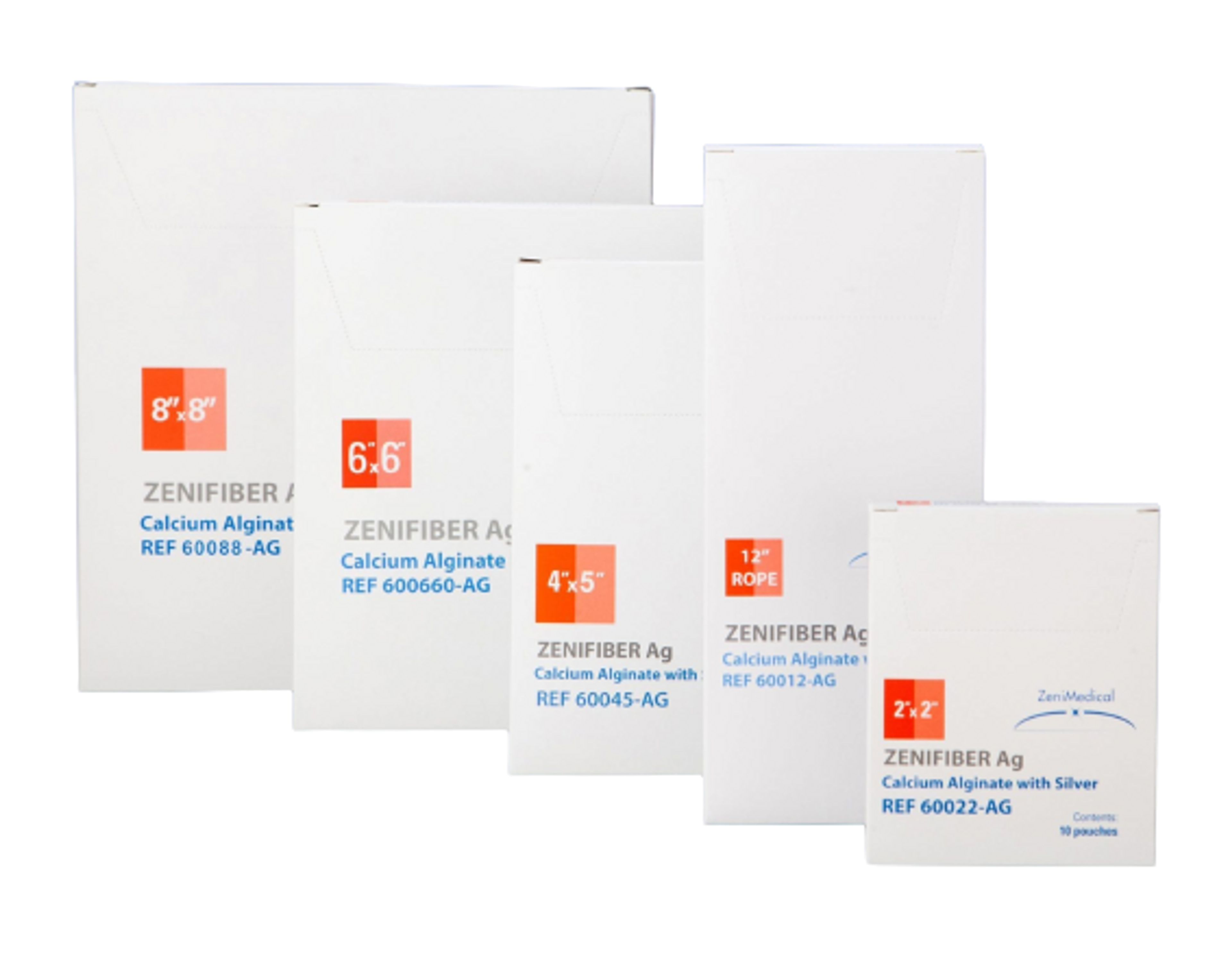 ZeniMedical ZeniFiber-Ag Silver Calcium Alginate Wound Dressing, 8 X 8"