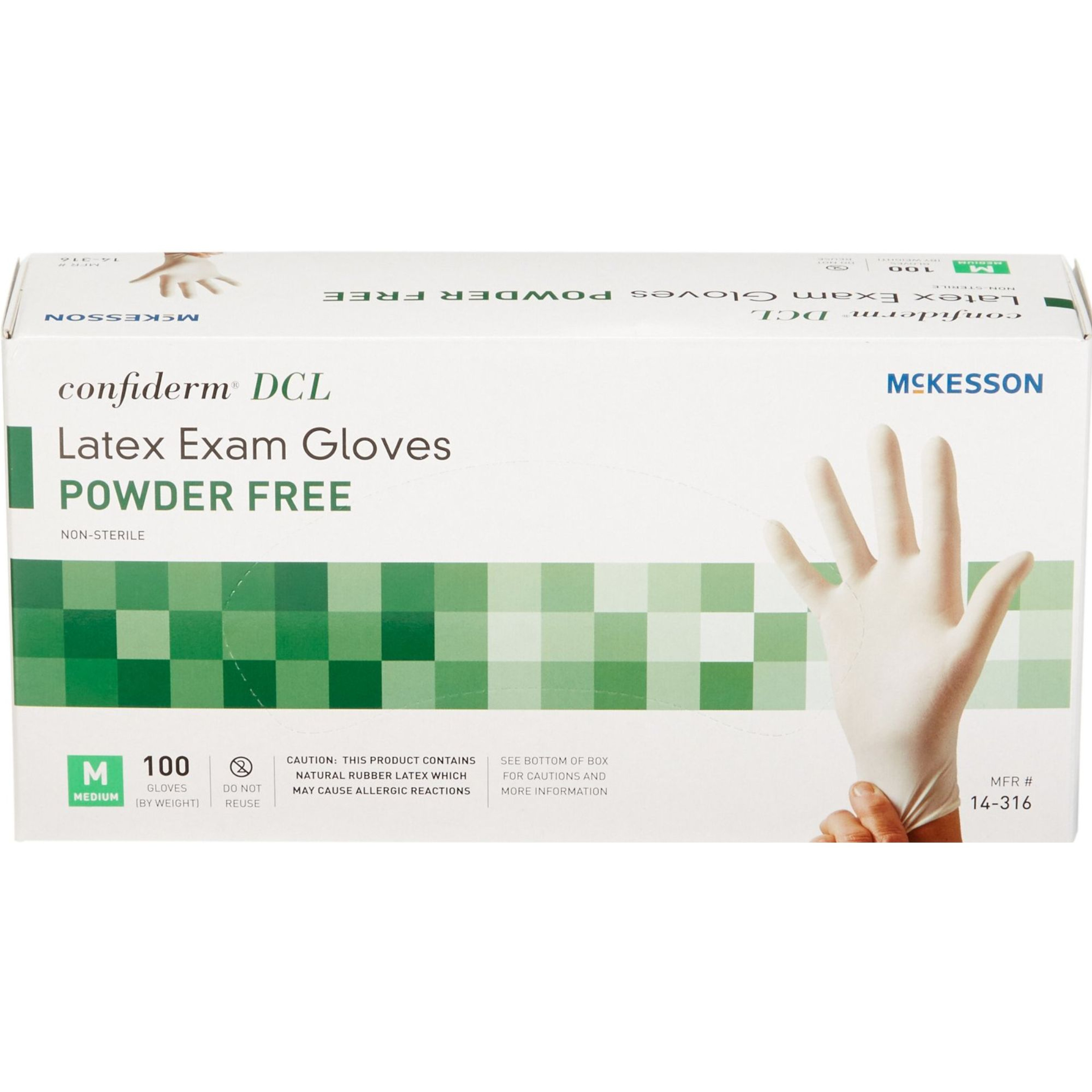 McKesson Confiderm DCL Latex Exam Gloves, Powder Free