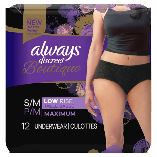 Always Discreet Boutique Incontinence Low Rise Pull-Up Underwear for Women