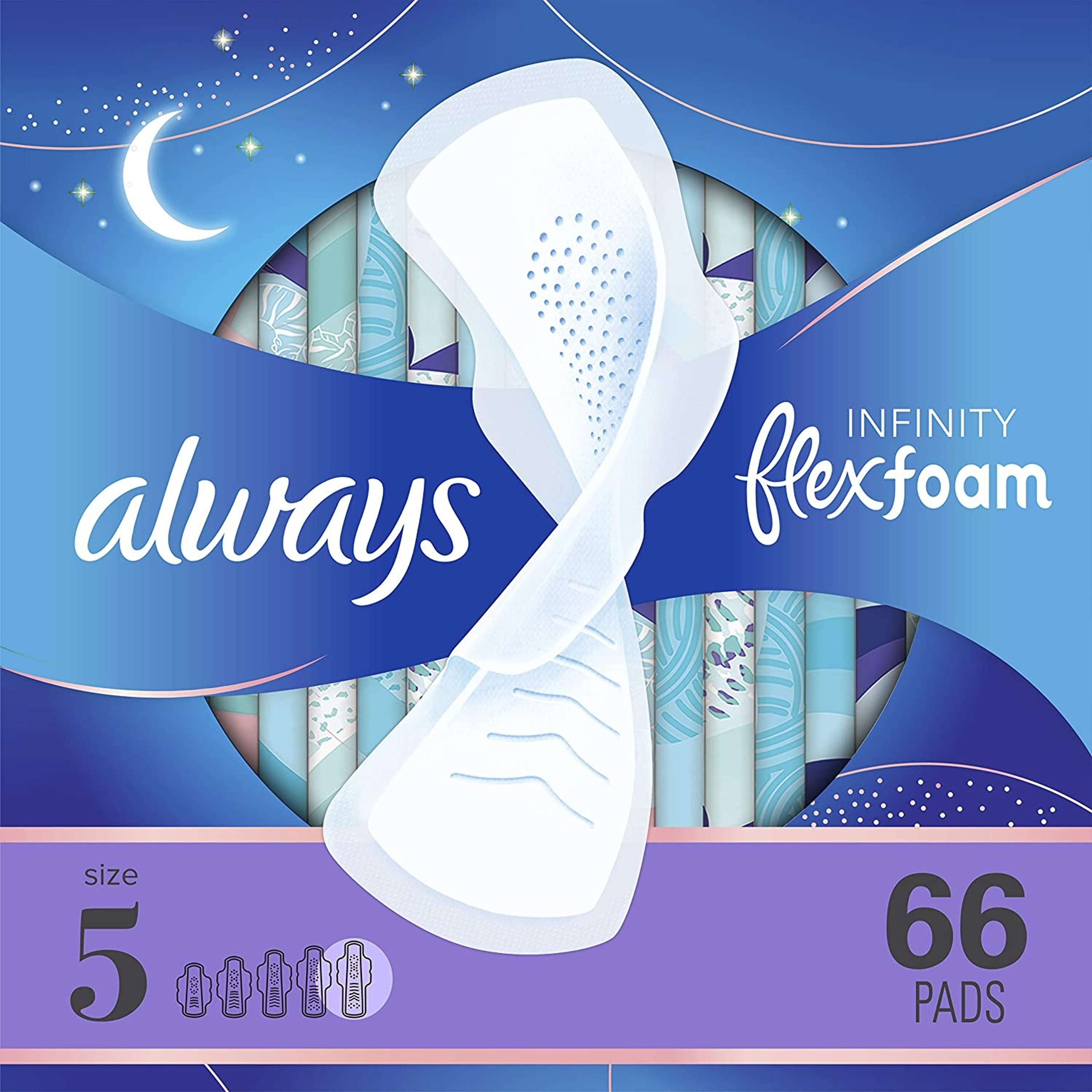 Always Infinity Pads with Wings, Size 5, Unscented, Extra Heavy Overnight Absorbency
