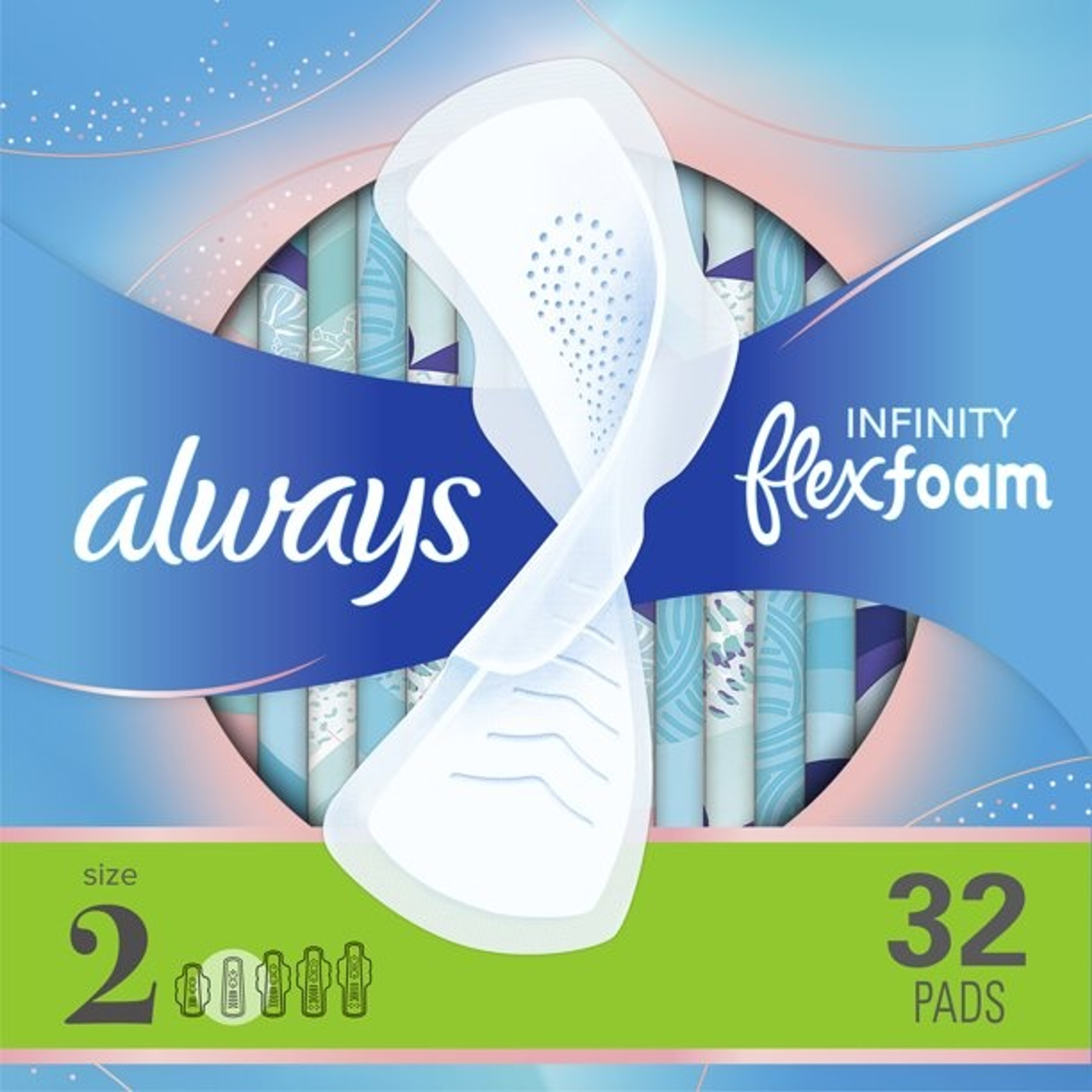 Always Infinity Pads with Wings, Size 2, Unscented