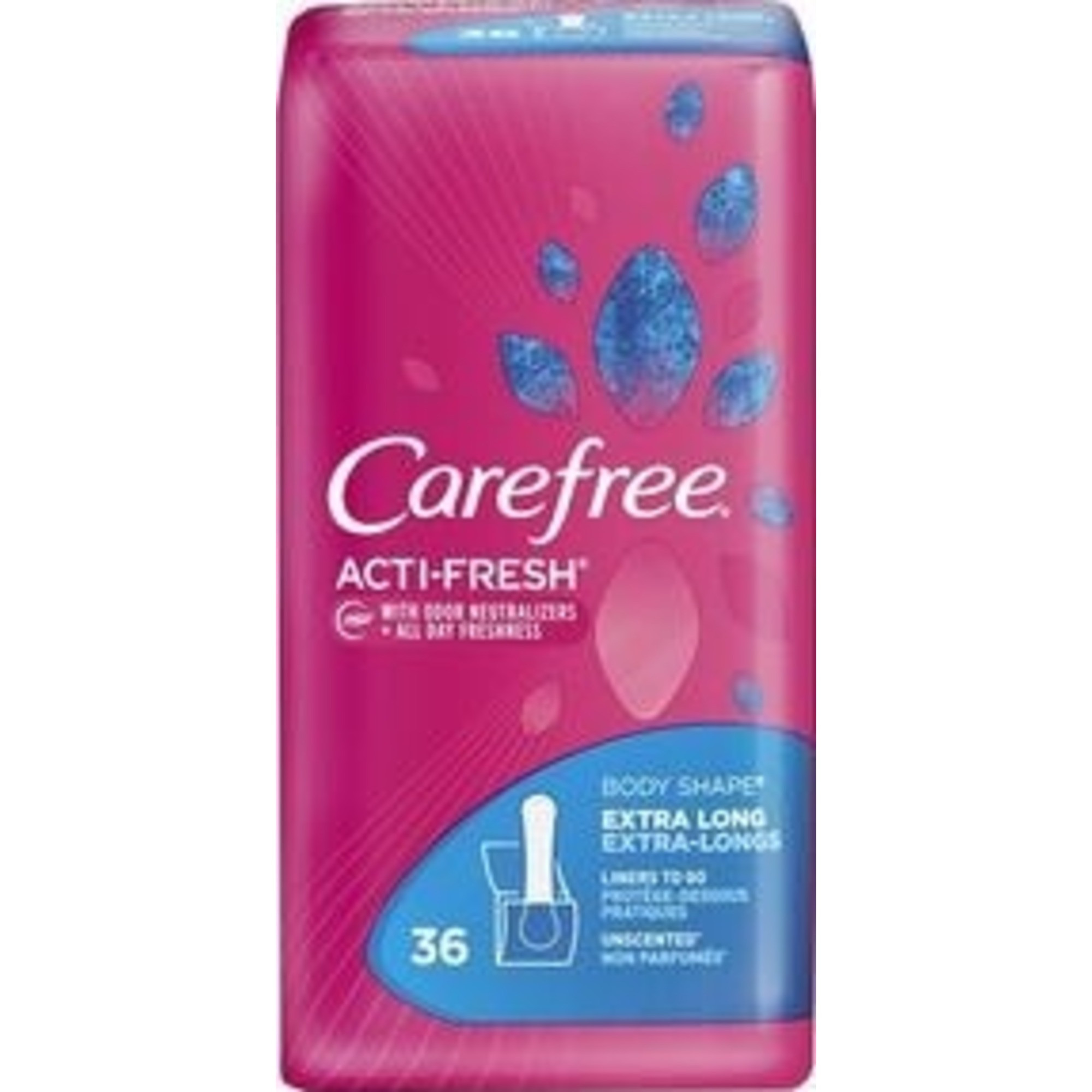 Carefree Acti-Fresh Panty Liner, Unscented, Extra Long