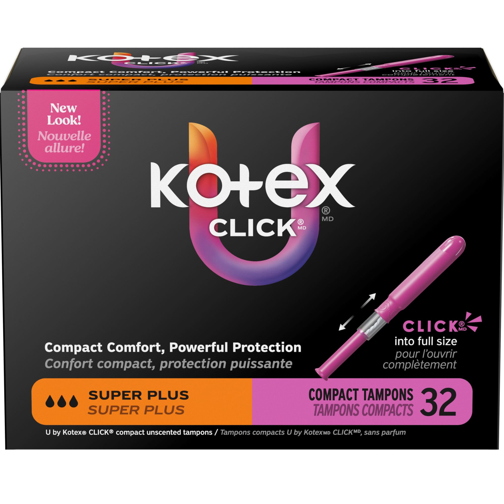 U by Kotex Click Compact Tampons, Super Plus Absorbency