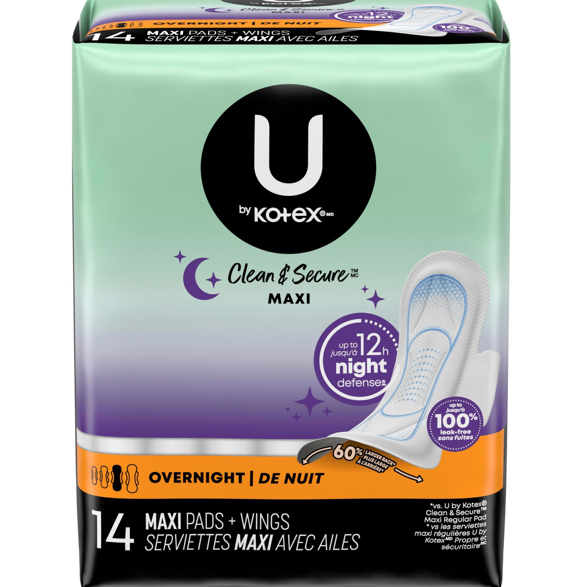 U by Kotex Security Ultra Thin Pads, Overnight Absorbency