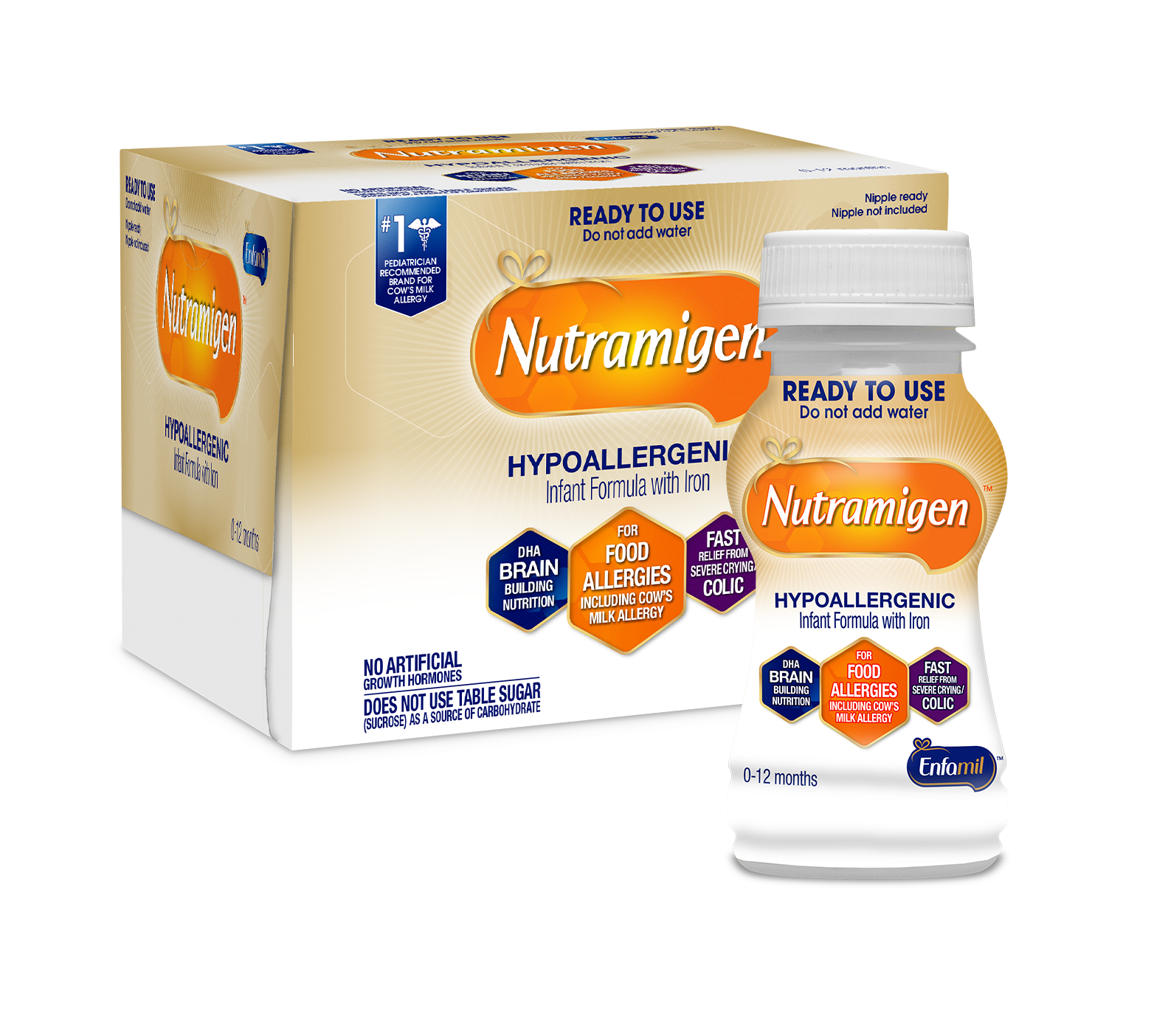 Enfamil Nutramigen Hypoallergenic Infant Formula with Iron Nursette Bottle, Ready-to-Use Liquid