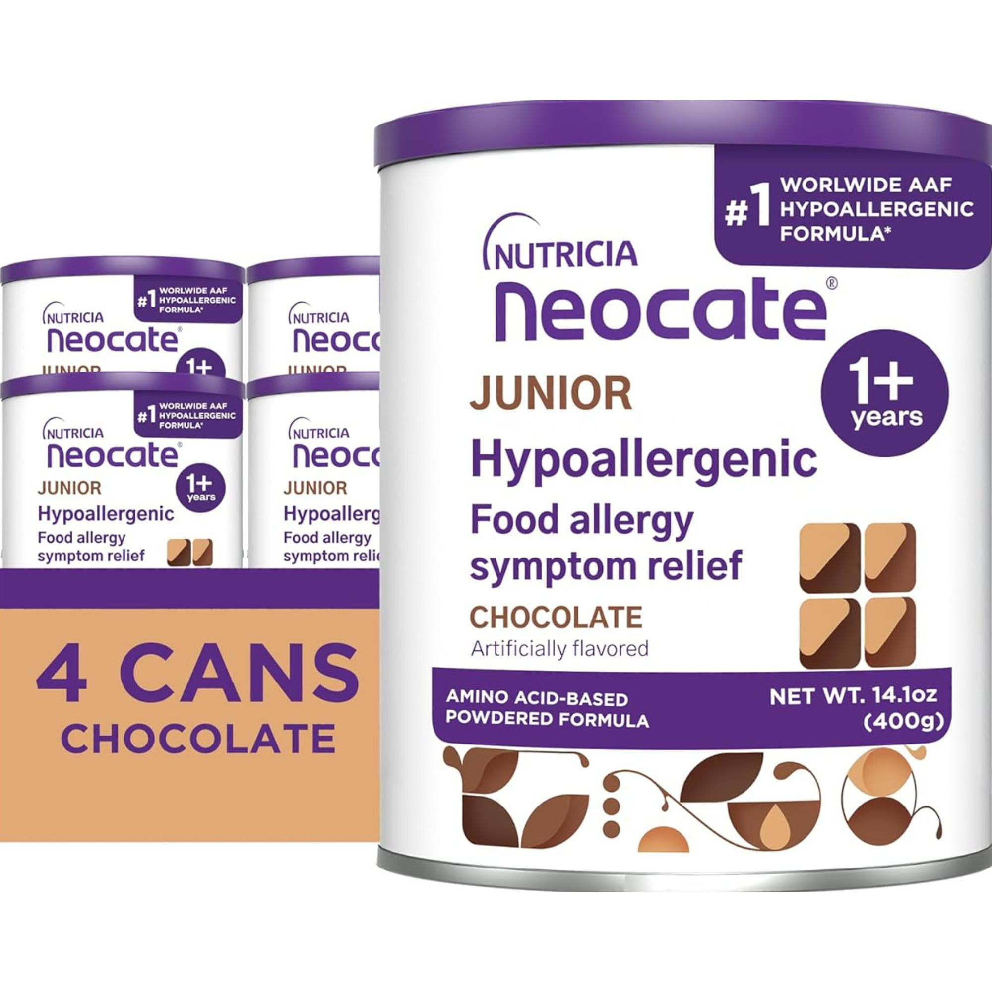 Neocate Junior Amino-Acid Based Nutritionally Complete Powdered Formula, Chocolate, 14.1 oz.