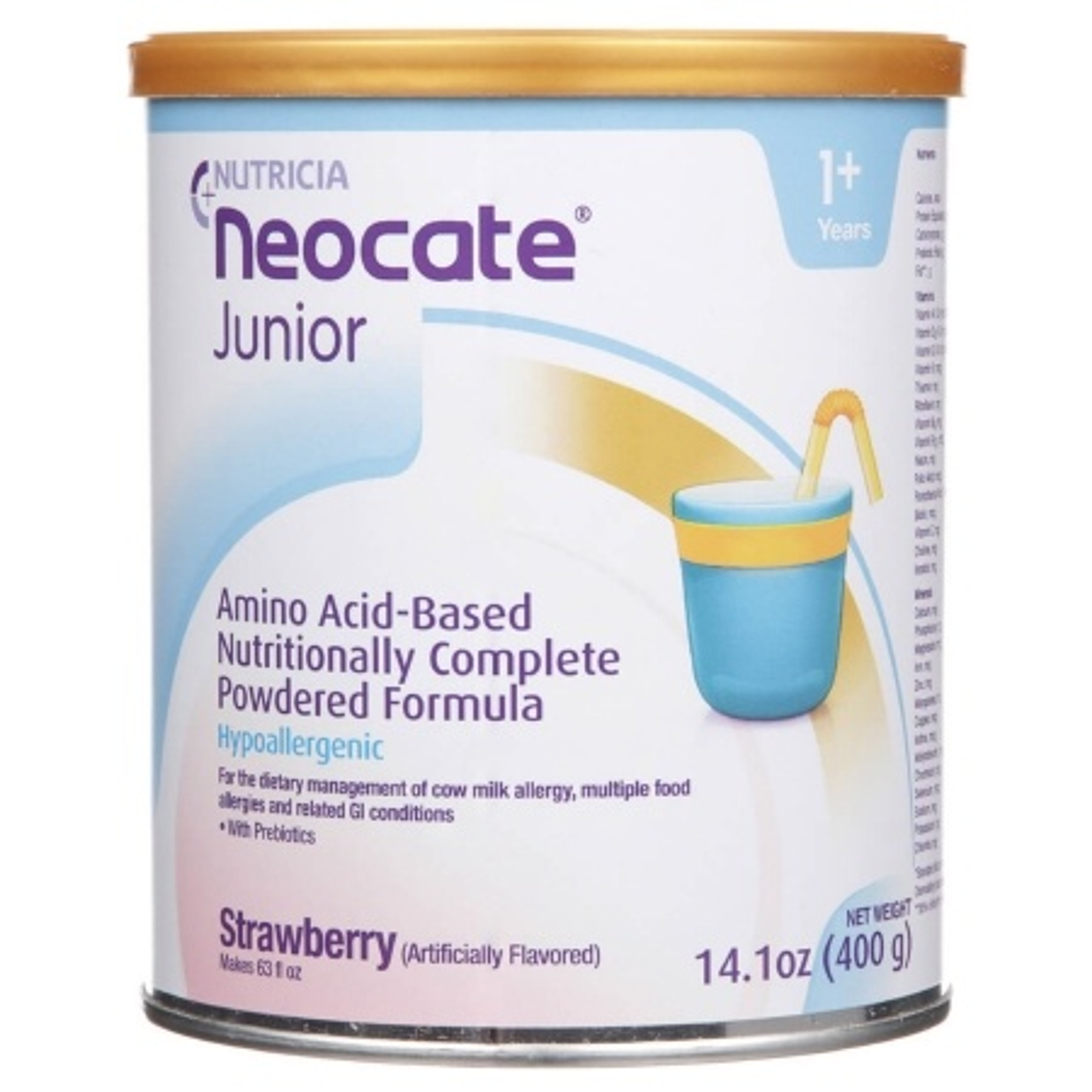 Neocate Junior Amino-Acid Based Nutritionally Complete Powdered Formula, Strawberry, 14.1 oz.
