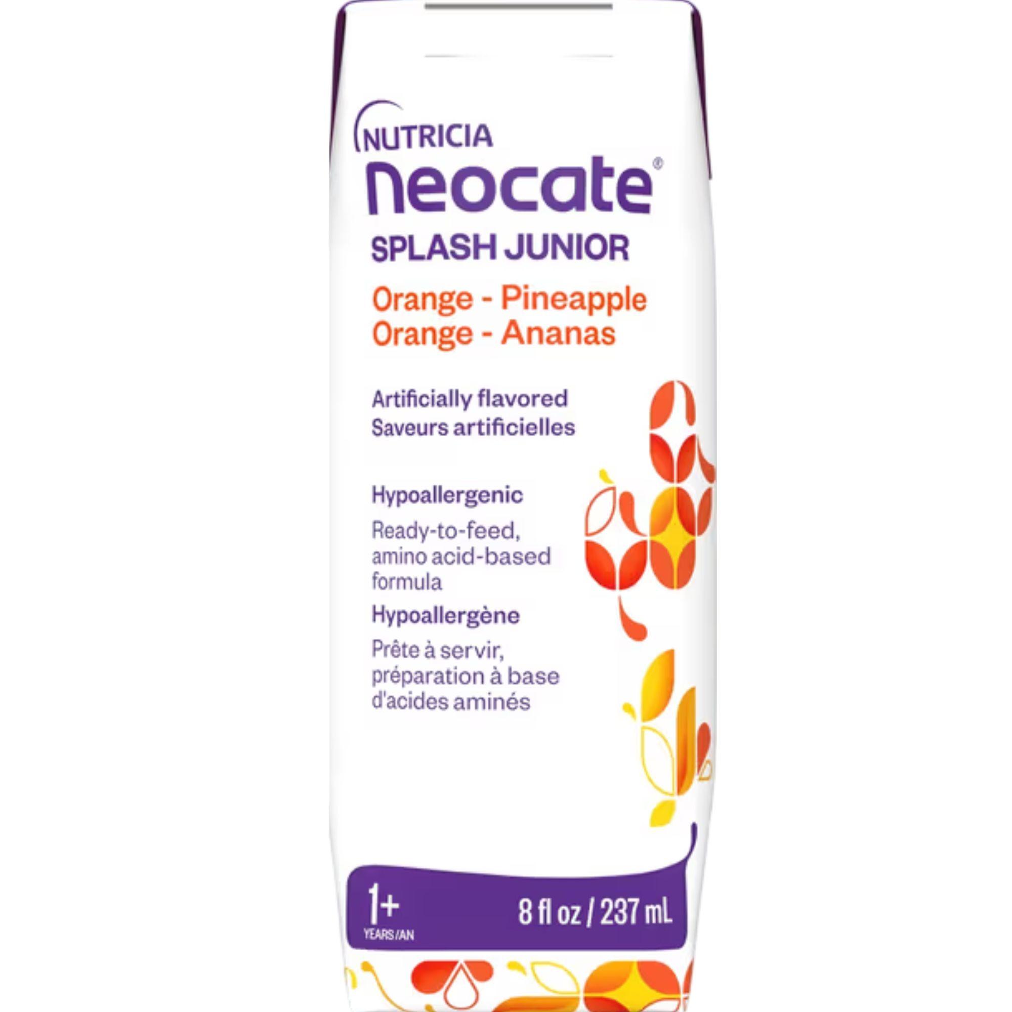 Neocate Splash Junior Amino Acid Based Supplemental Formula, Orange & Pineapple, 8 oz.
