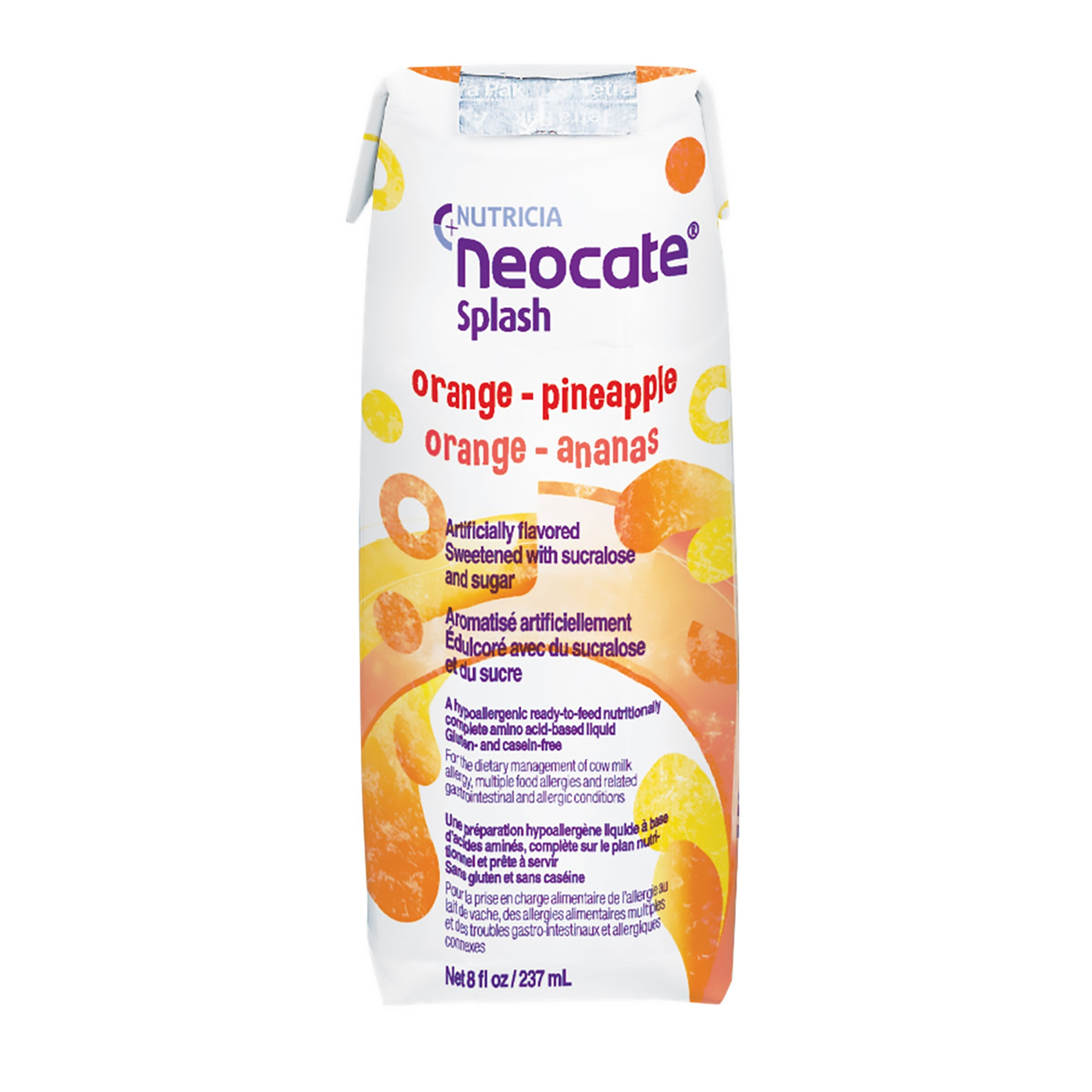 Neocate Splash Amino Acid Based Supplemental Formula, Ready-To-Use, Orange & Pineapple, 8 oz.