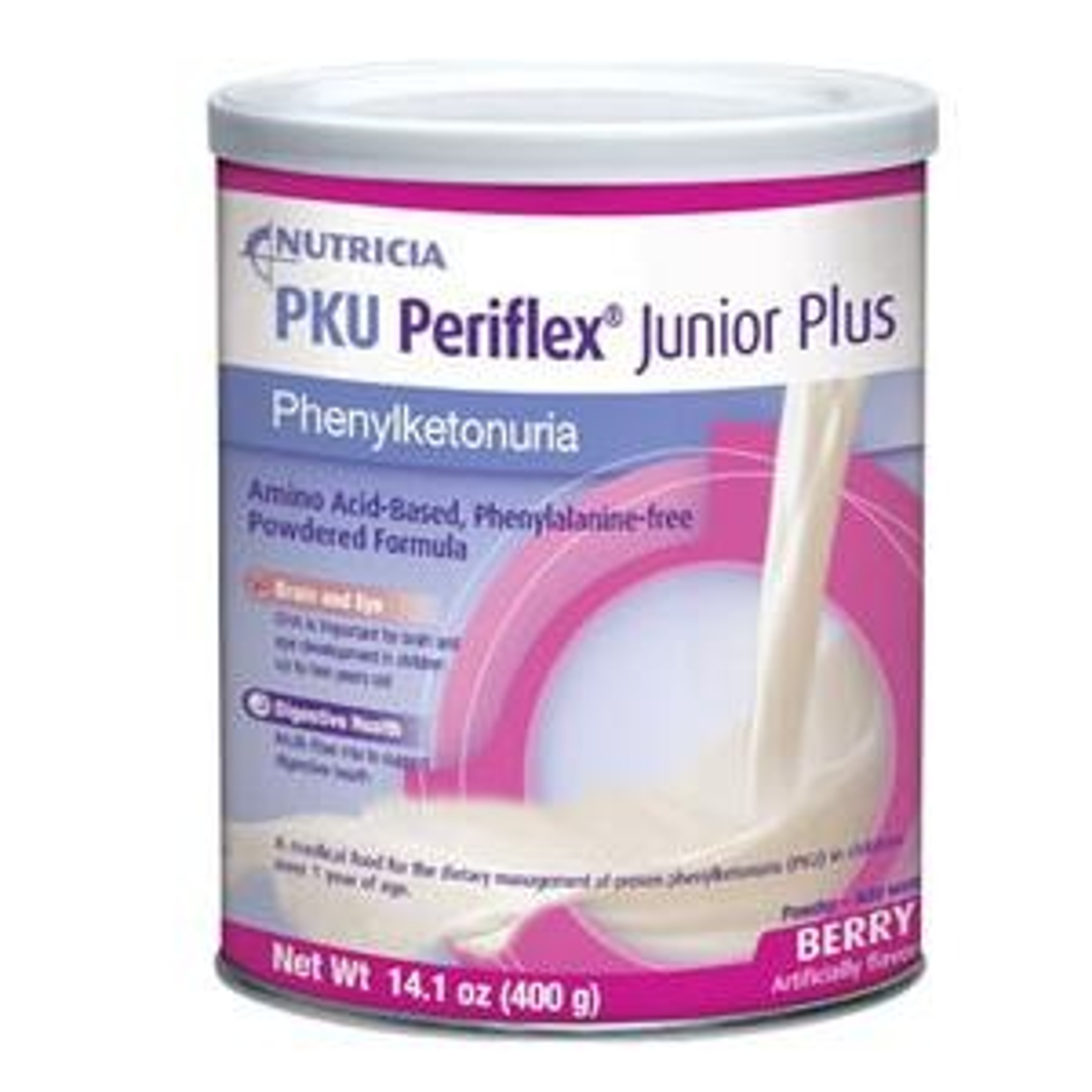 Nutricia PKU Periflex Junior Plus Amino-Acid Based Phenylalanine-free Powdered Formula, Berry, 14.1 oz.