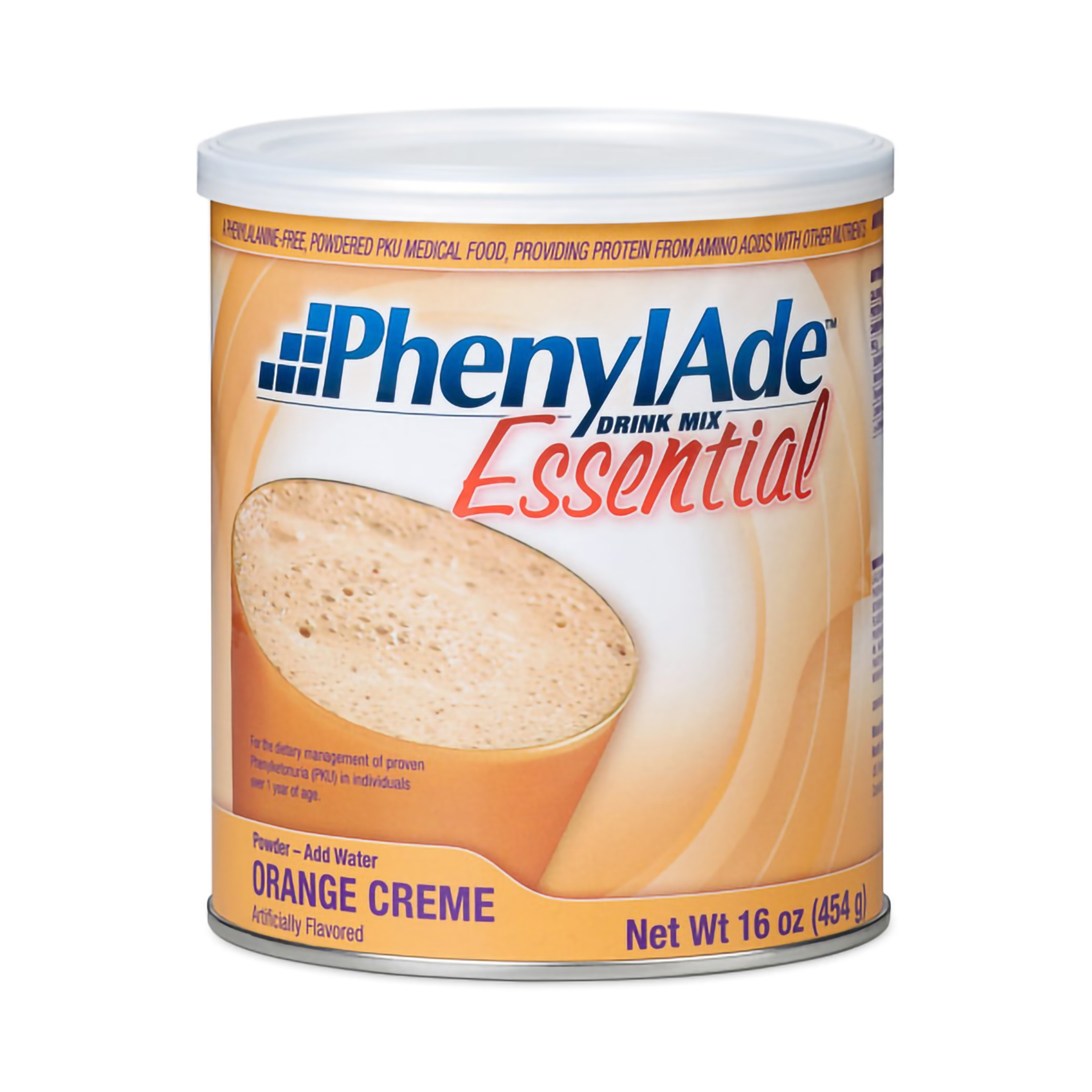 PhenylAde Essential PKU Powdered Drink Mix, Orange Crème, 1 lb