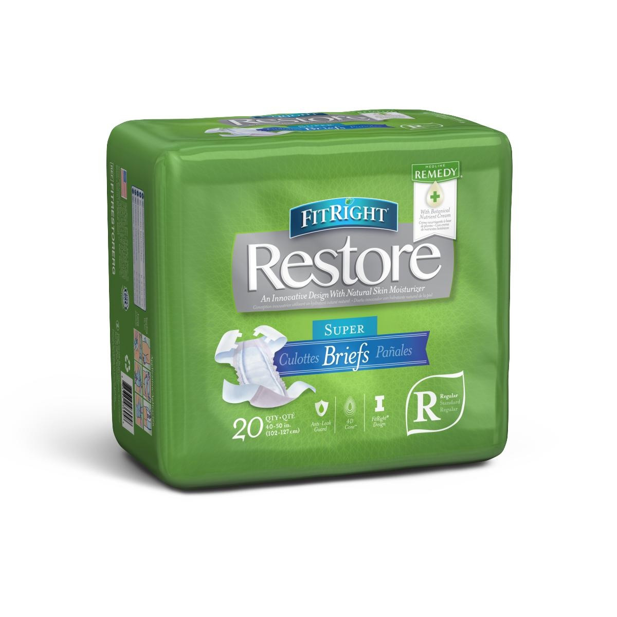 FitRight Restore Super Incontinence Briefs with Remedy Phytoplex, Maximum Absorbency