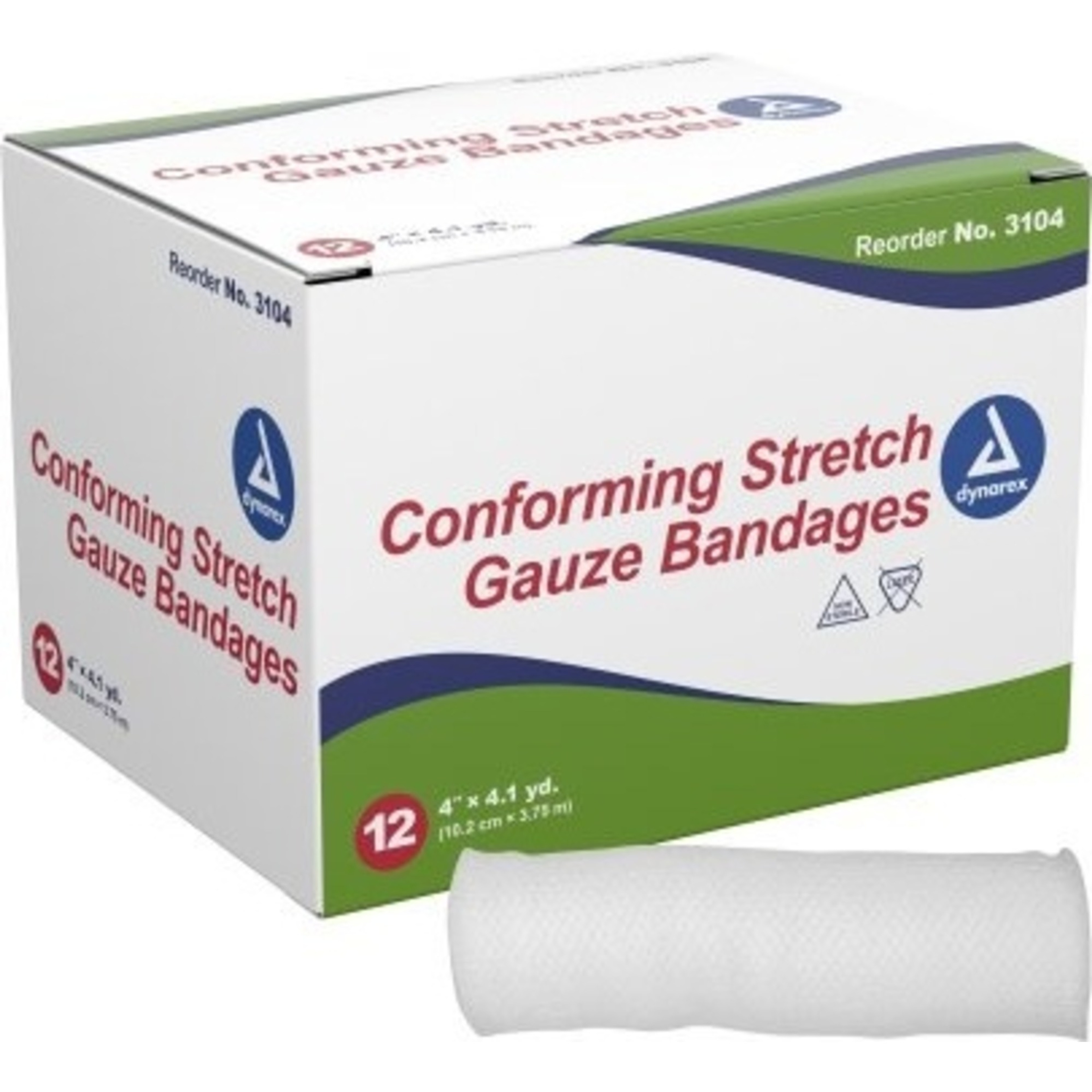 Dynarex Conforming Stretch Gauze Bandages, Non-sterile