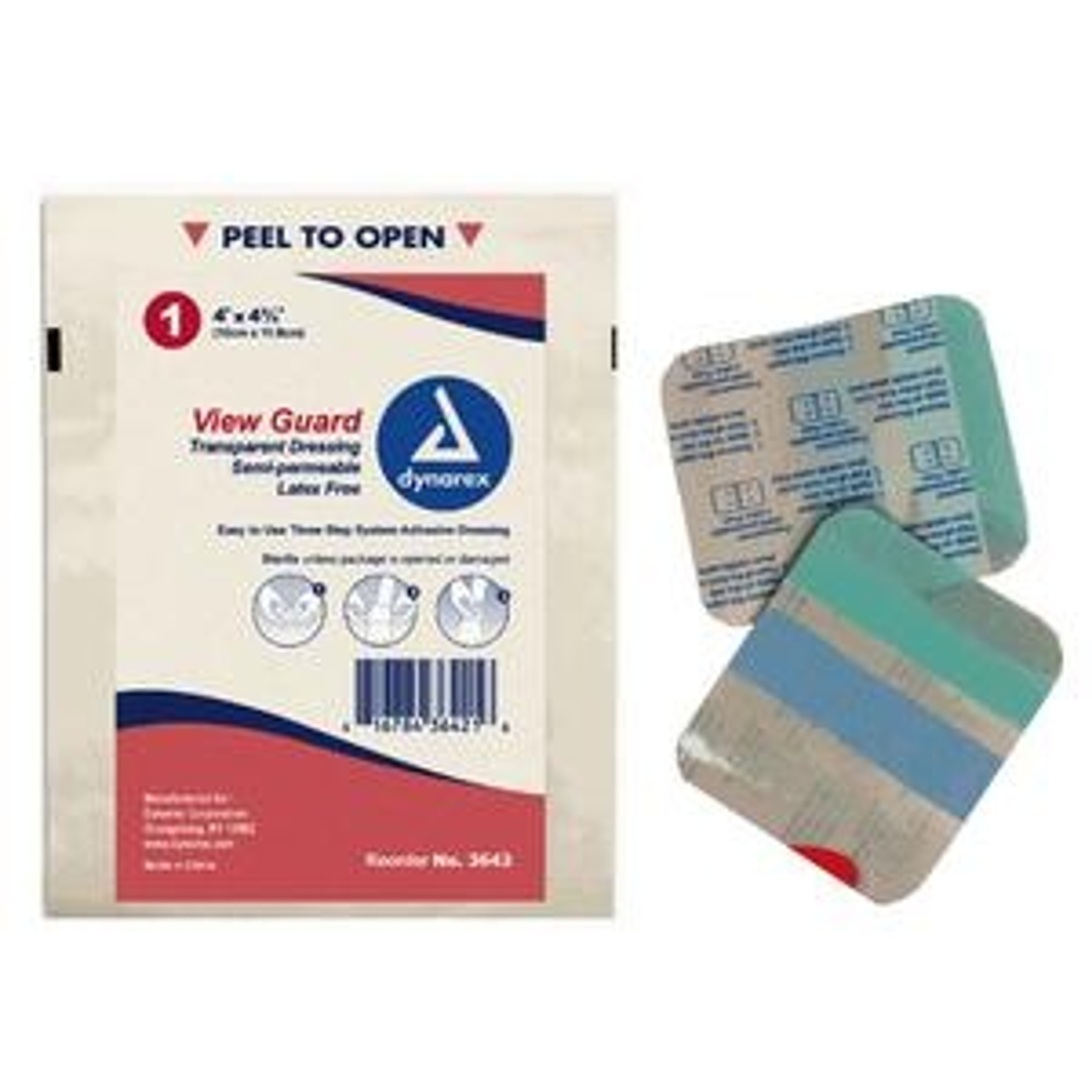 Dynarex View Guard Transparent Dressing, 4" X 4 3/4"
