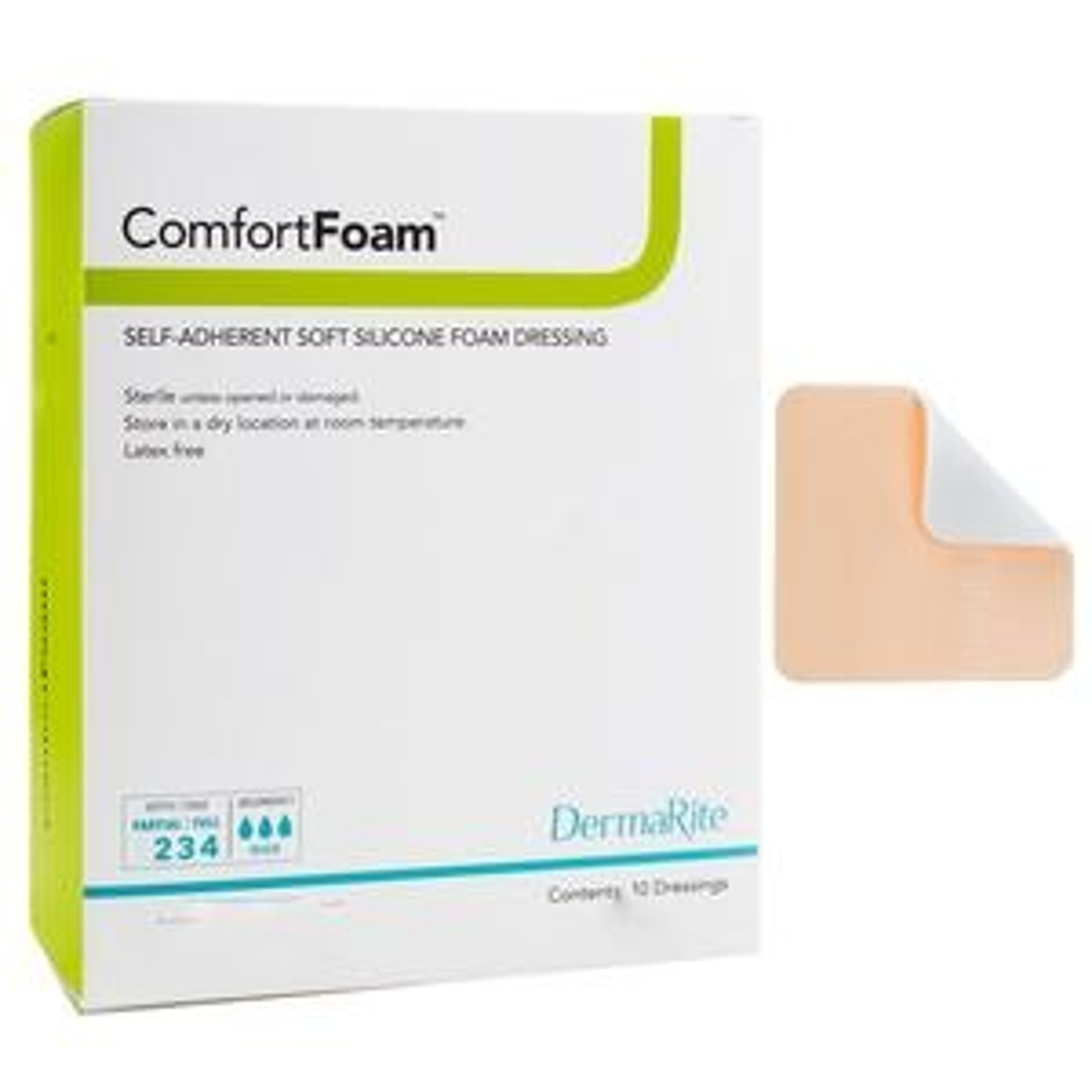 DermaRite ComfortFoam Self-Adherent Soft Silicone Foam Dressing