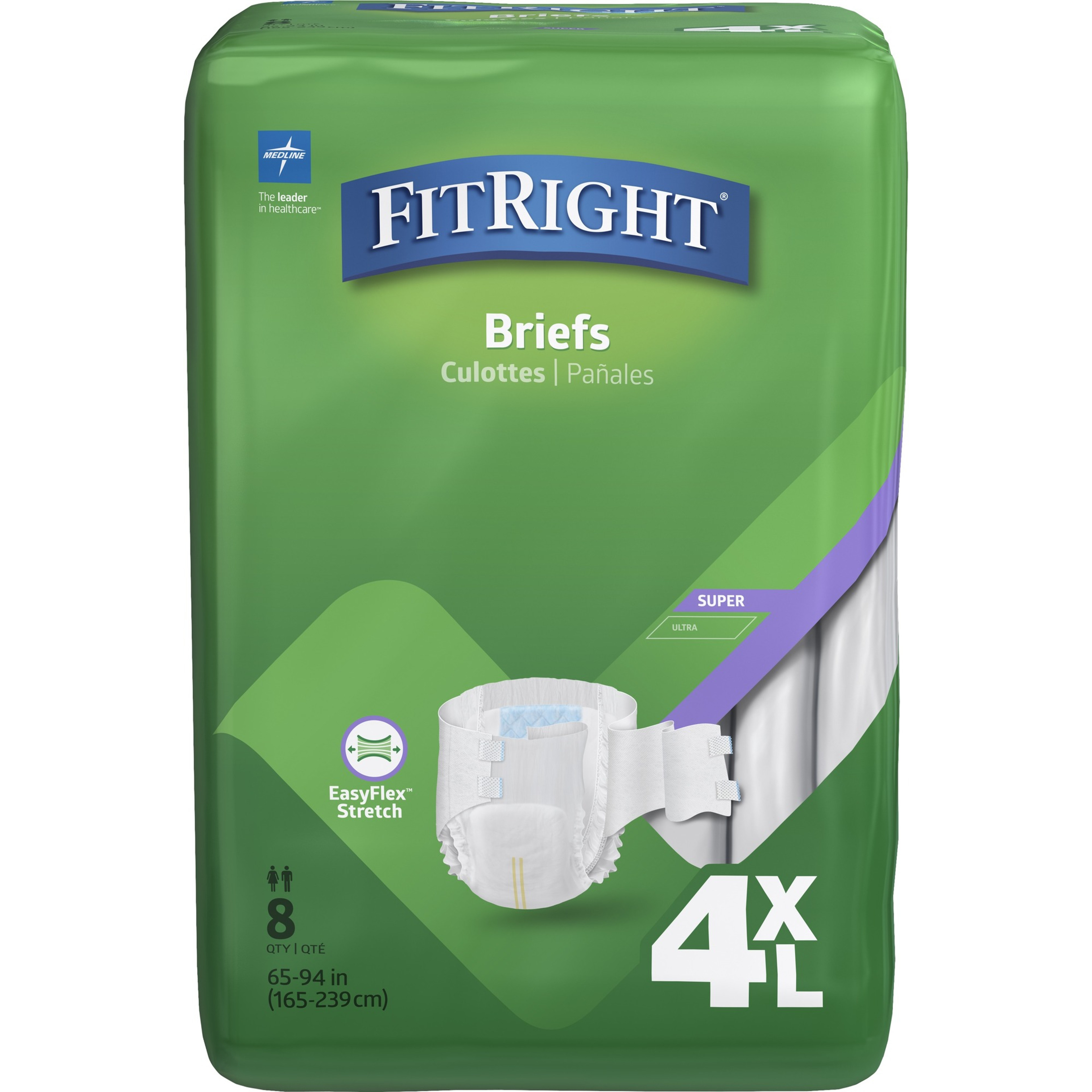 FitRight Baribrief Incontinence Briefs Adult Diapers with Tabs, Overnight Absorbency